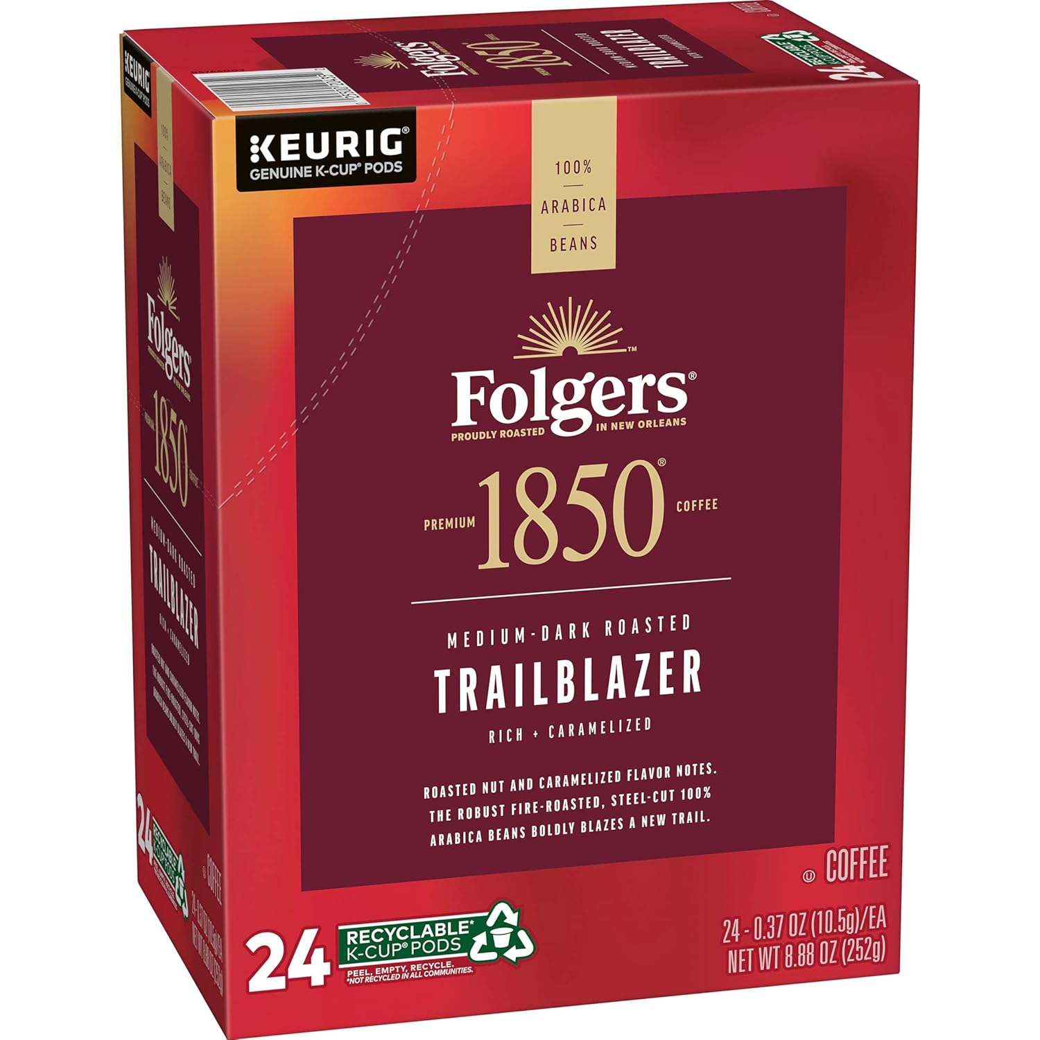 1850 Coffee Trailblazer Medium Dark Roast Coffee, 96 K Cups for Keurig Coffee - View 4