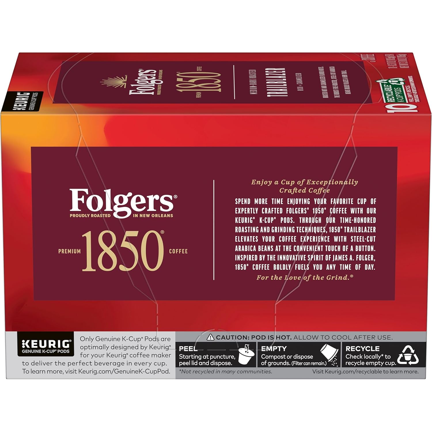 Folgers 1850 Trailblazer Medium-Dark Roast Coffee, 60 Keurig K-Cup Pods - View 3