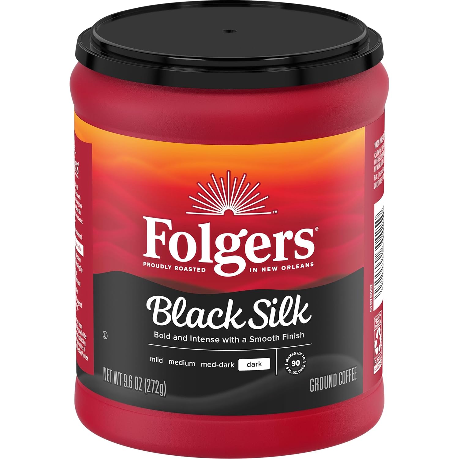 Folgers Black Silk Dark Roast Coffee, 9.6 Ounces (Pack of 6) - View 4