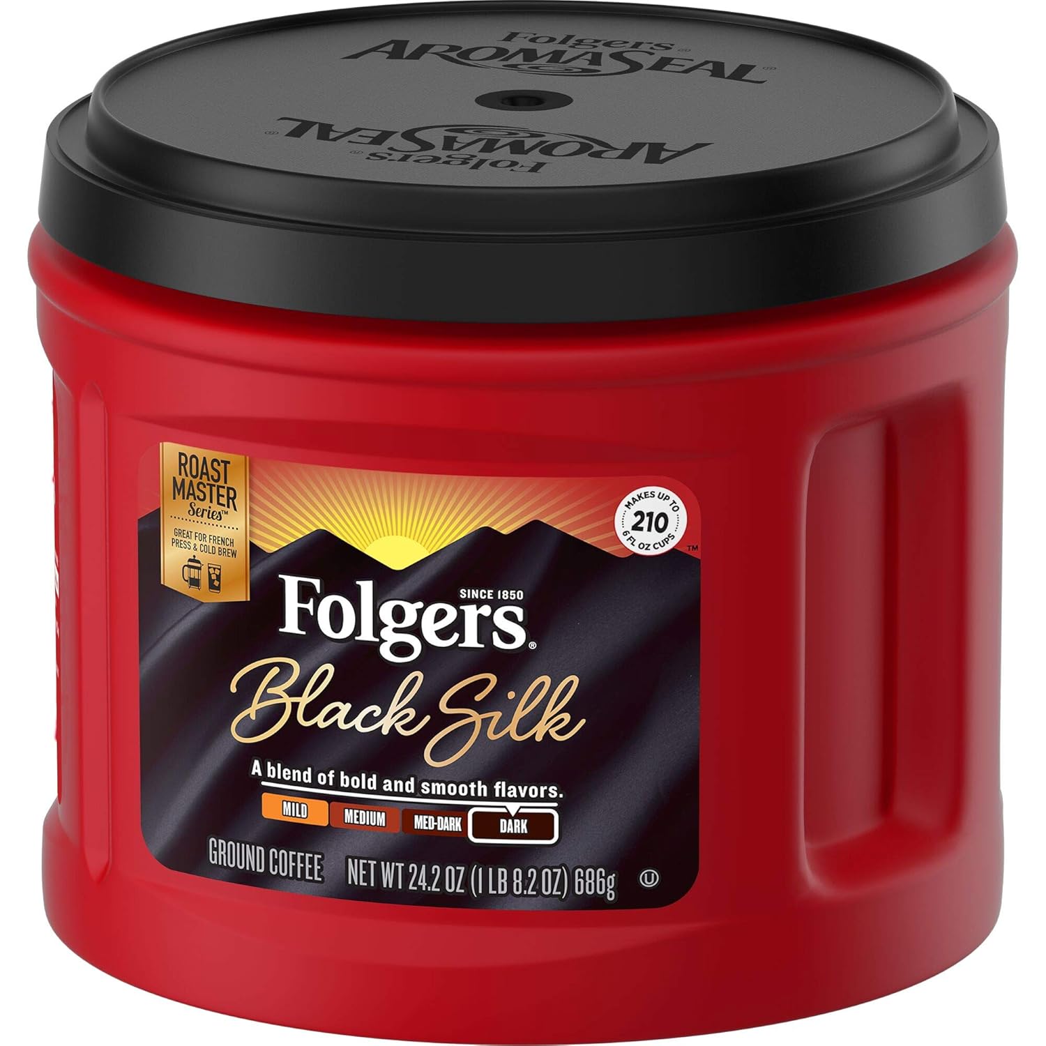Folgers Black Silk Dark Roast Ground Coffee, 24.2 Ounces - View 4