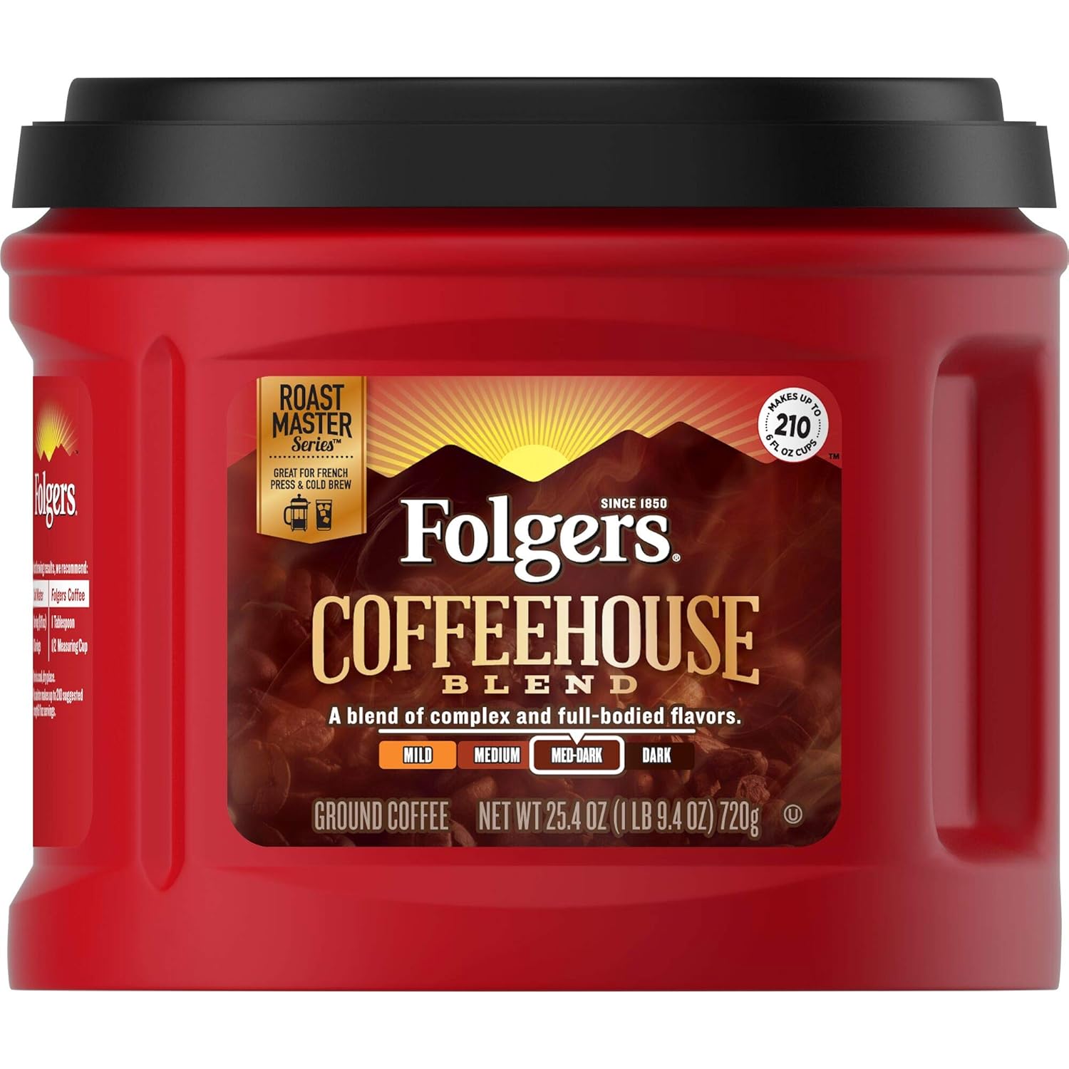 Folgers Coffeehouse Blend Medium Dark Roast Ground Coffee, 25.4 Ounces (Pack of