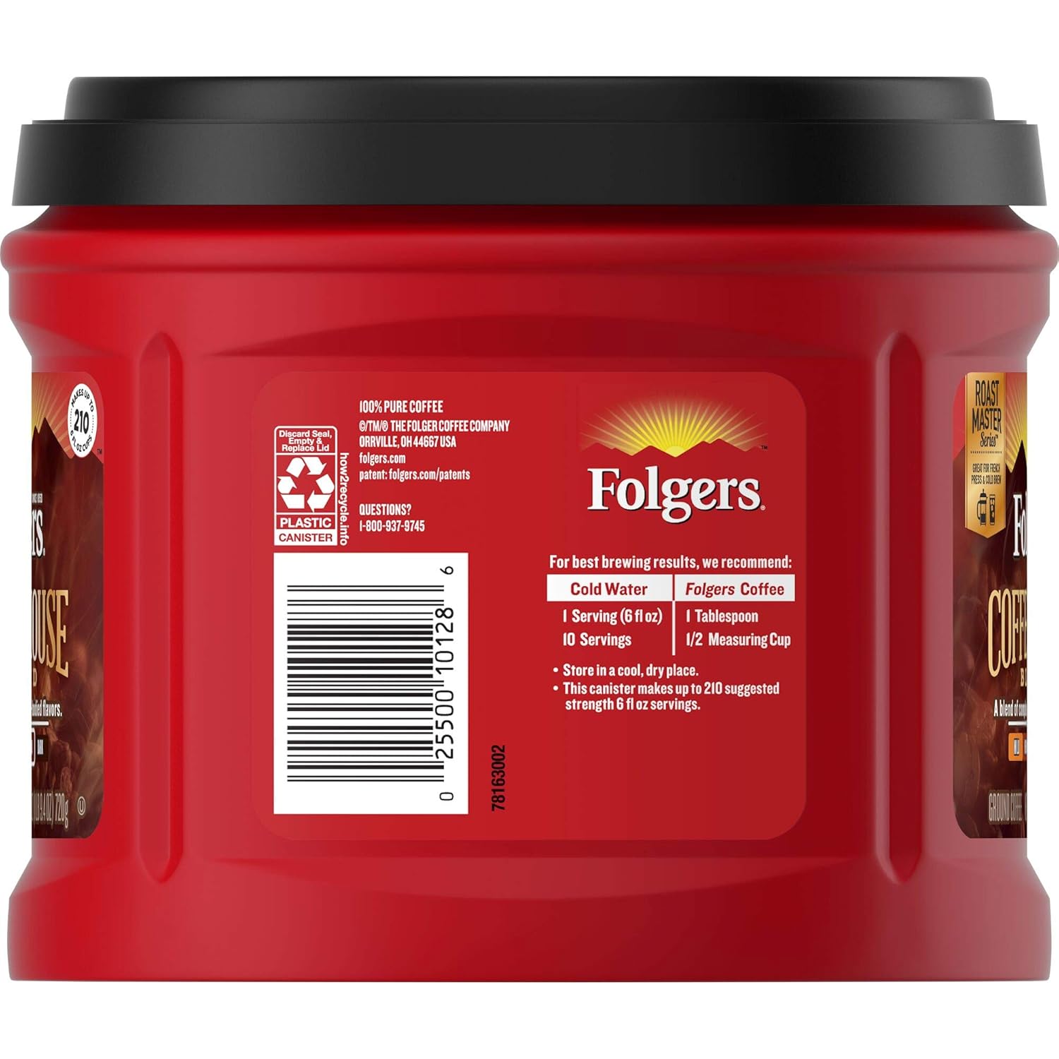 Folgers Coffeehouse Blend Medium Dark Roast Ground Coffee, 25.4 Ounces (Pack of - View 2