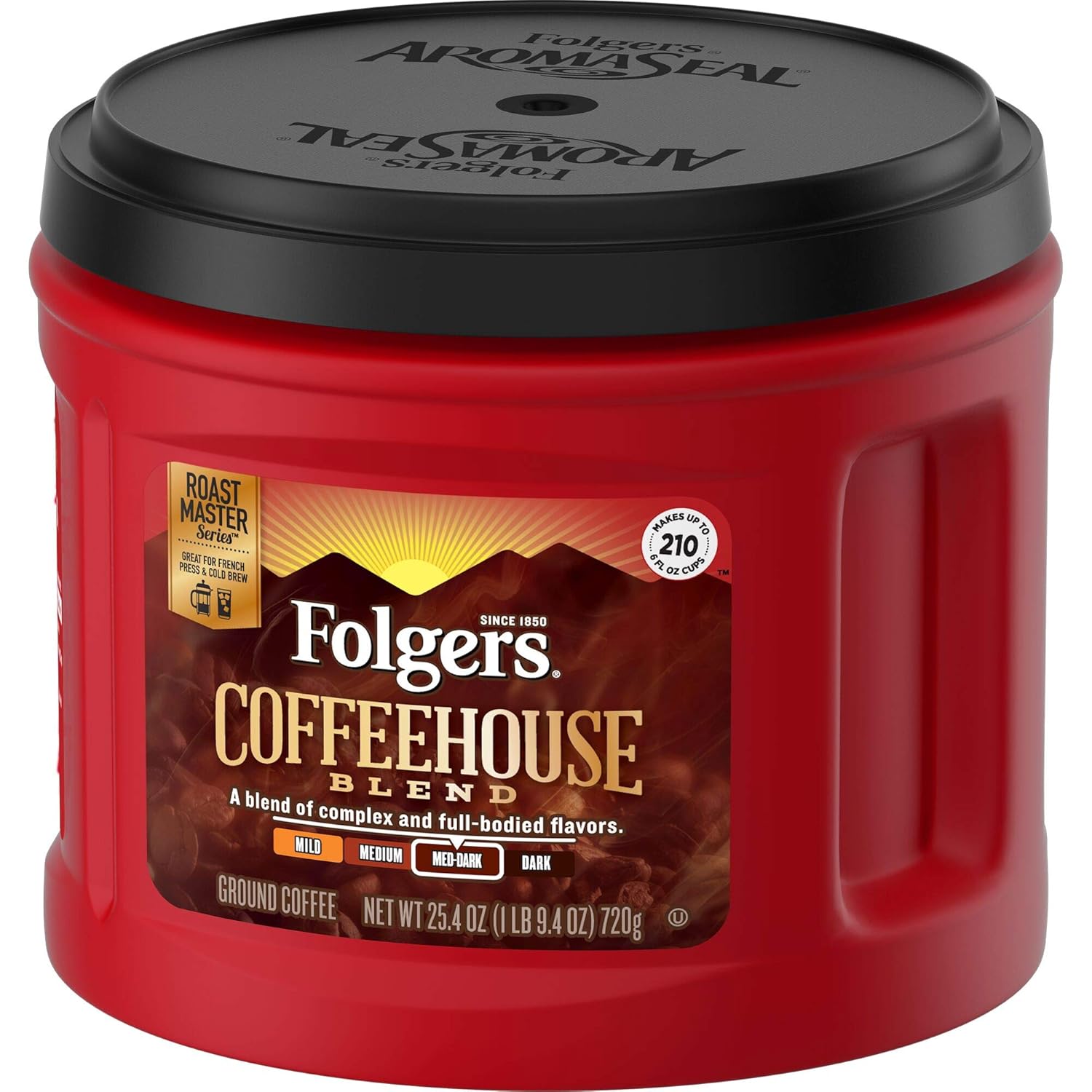 Folgers Coffeehouse Blend Medium Dark Roast Ground Coffee, 25.4 Ounces (Pack of - View 4
