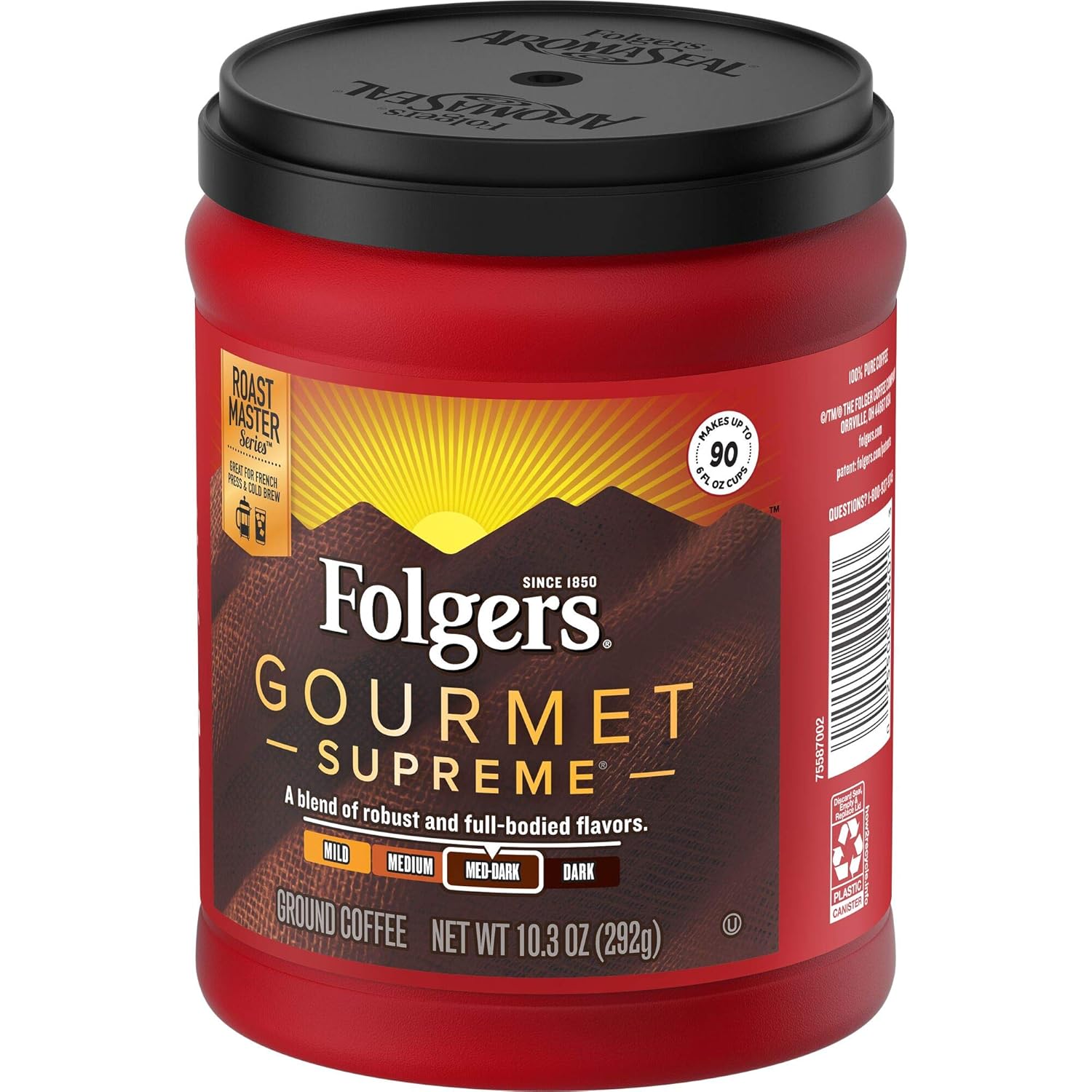 Folgers Gourmet Supreme Medium Dark Roast Ground Coffee, 10.3 Ounces - View 4