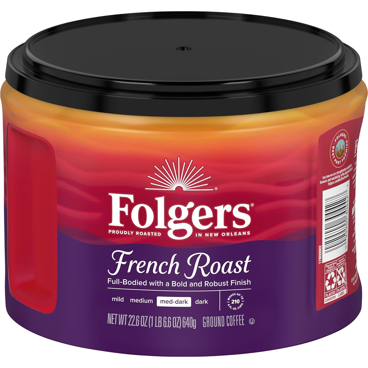 Folgers French Roast Medium Dark Roast Ground Coffee, 22.6 Ounces (Pack of 6) - View 5