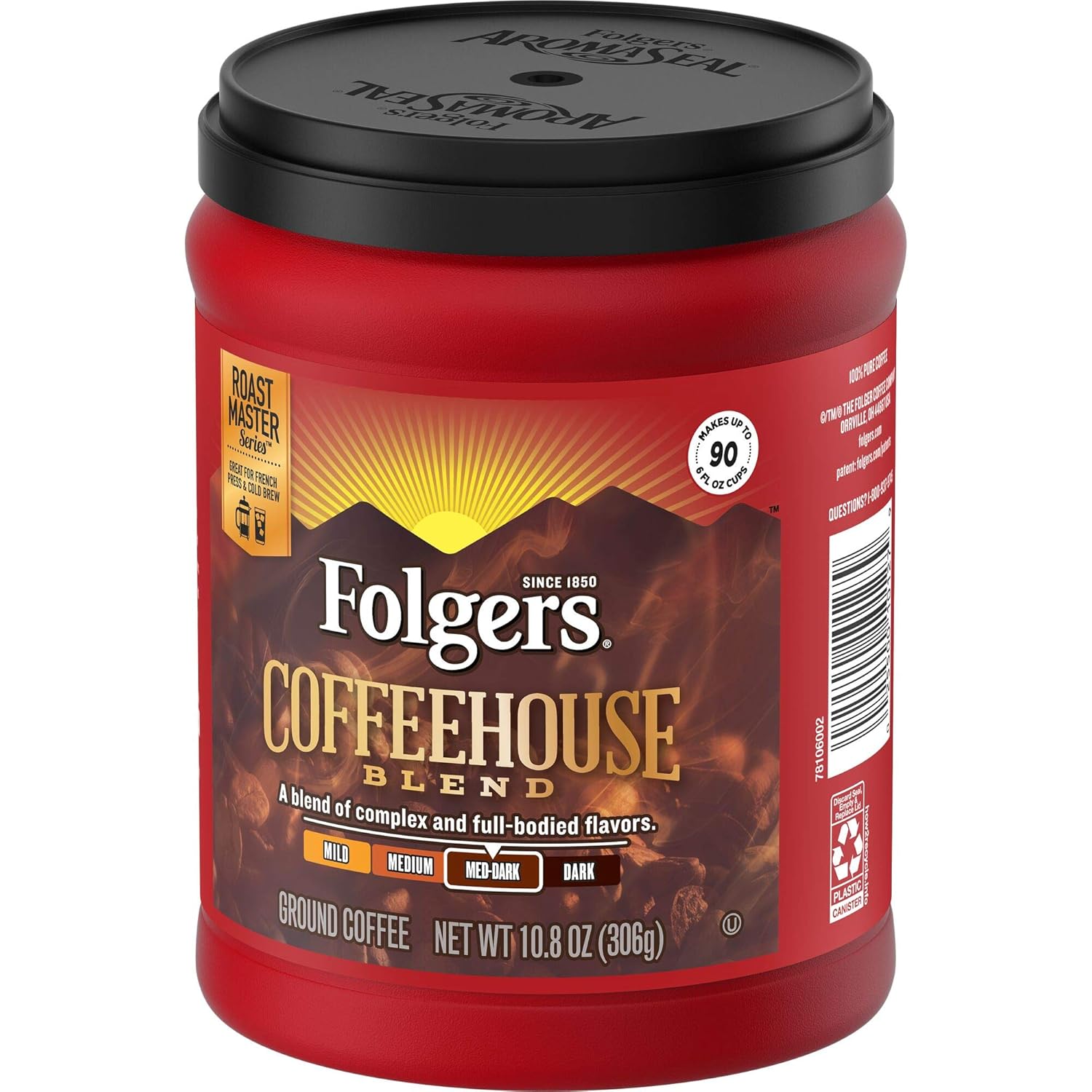 Folgers Coffeehouse Blend Medium Dark Roast Ground Coffee, 10.8 Ounces - View 4