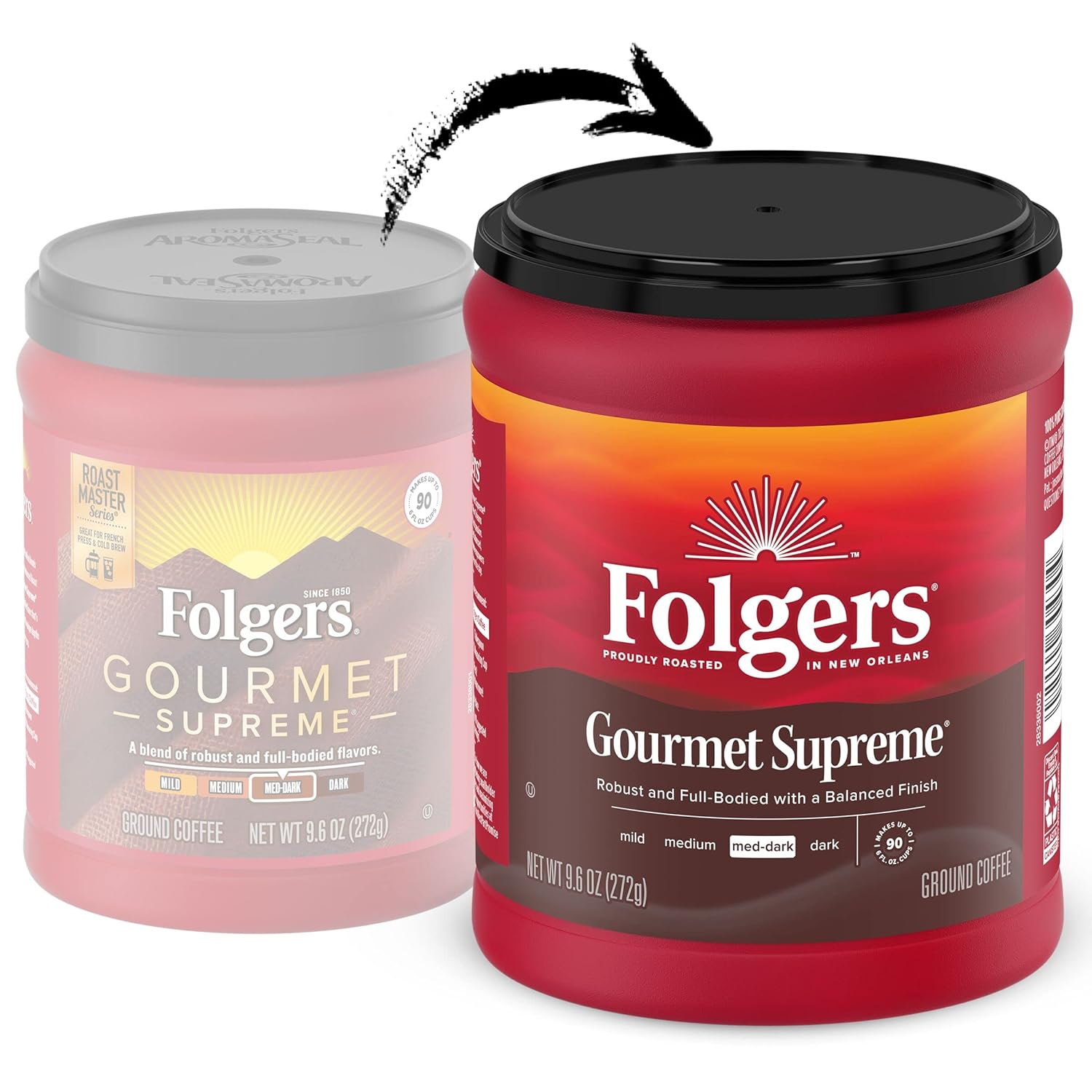 Folgers Gourmet Supreme Ground Coffee, 9.6 Ounce Canisters - View 4