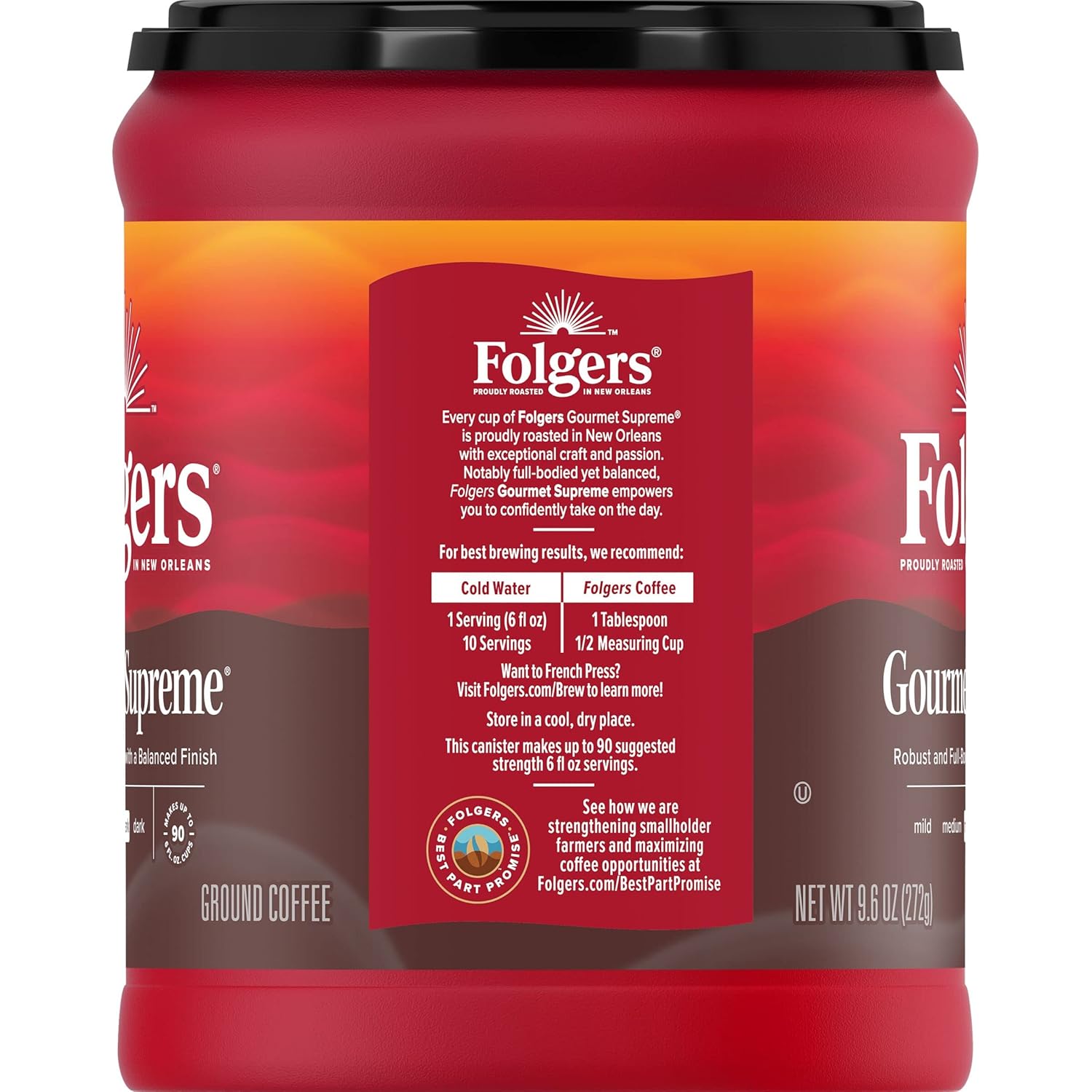 Folgers Gourmet Supreme Ground Coffee, 9.6 Ounce Canisters - View 5