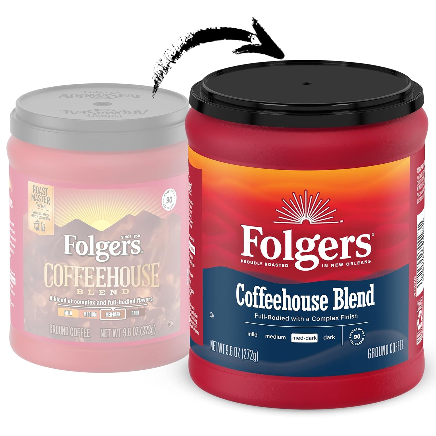 Folgers Coffeehouse Blend Ground Coffee, Medium-Dark Roast, 9.6 Ounces - View 2