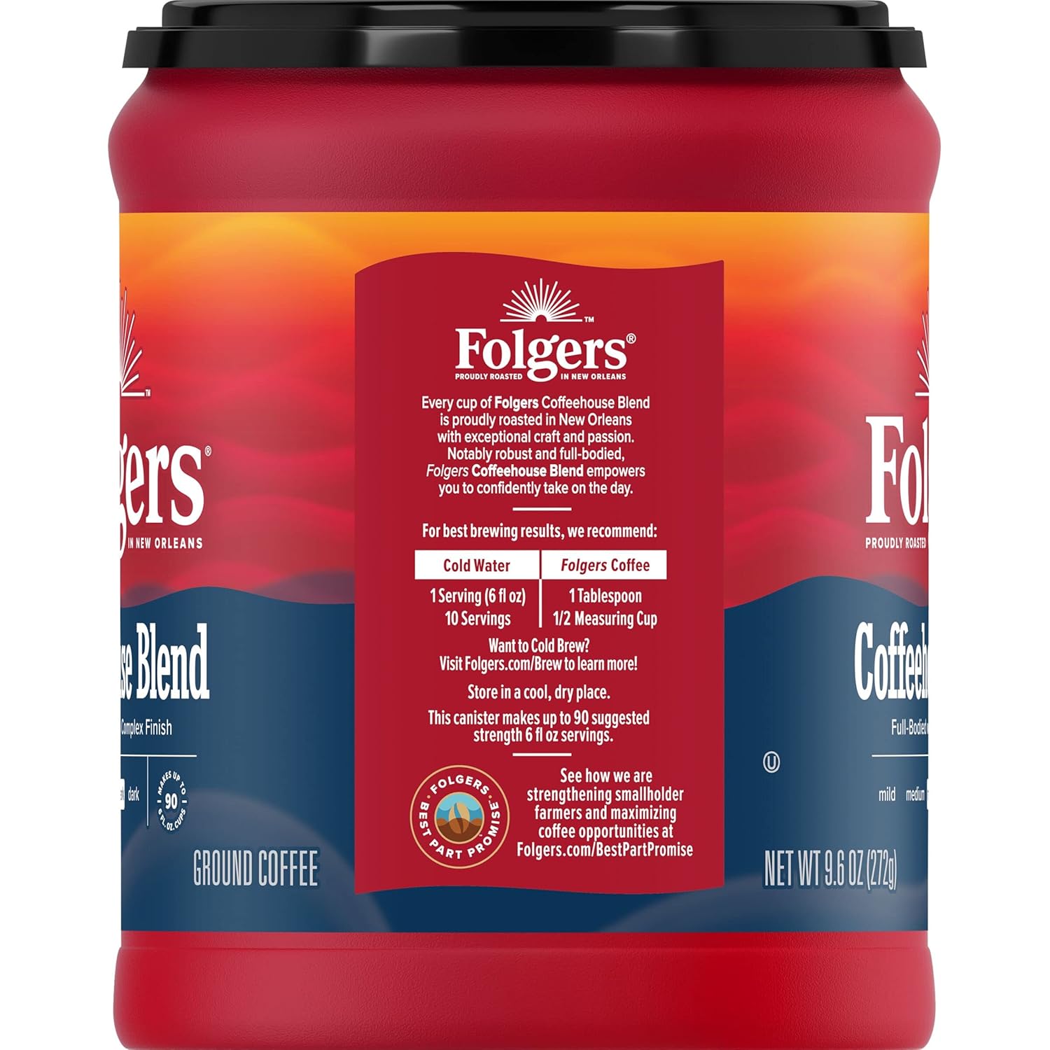 Folgers Coffeehouse Blend Ground Coffee, Medium-Dark Roast, 9.6 Ounces - View 3