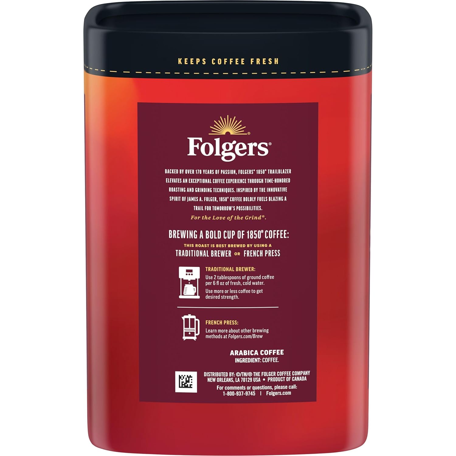 Folgers 1850 Trailblazer Medium-Dark Roast Ground Coffee, 12 Ounce (Pack of 6) - View 3