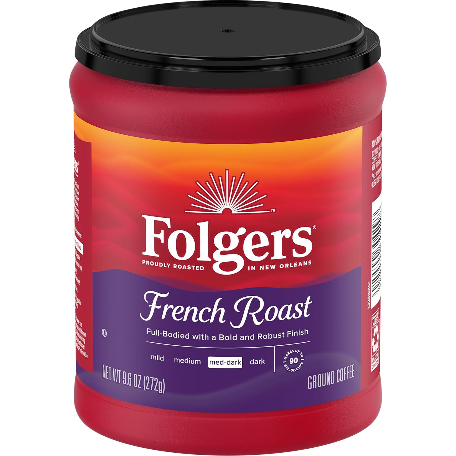 Folgers French Roast Medium Dark Roast Ground Coffee, 9.6 Ounces (Pack of 6) - View 4