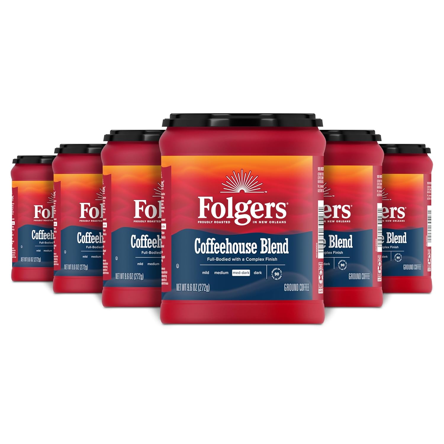 Folgers Coffeehouse Blend Medium Dark Roast Ground Coffee, 9.6 Ounces (Pack of