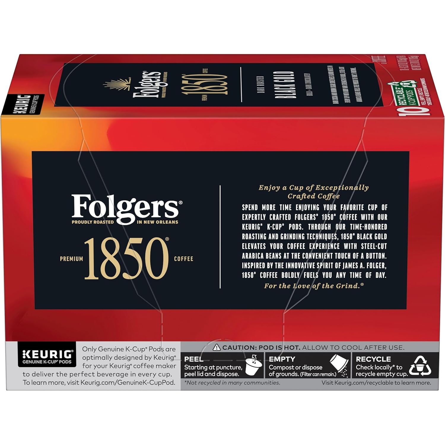 Folgers 1850 Black Gold Dark Roast Coffee, 60 Keurig K-Cup Pods - View 3