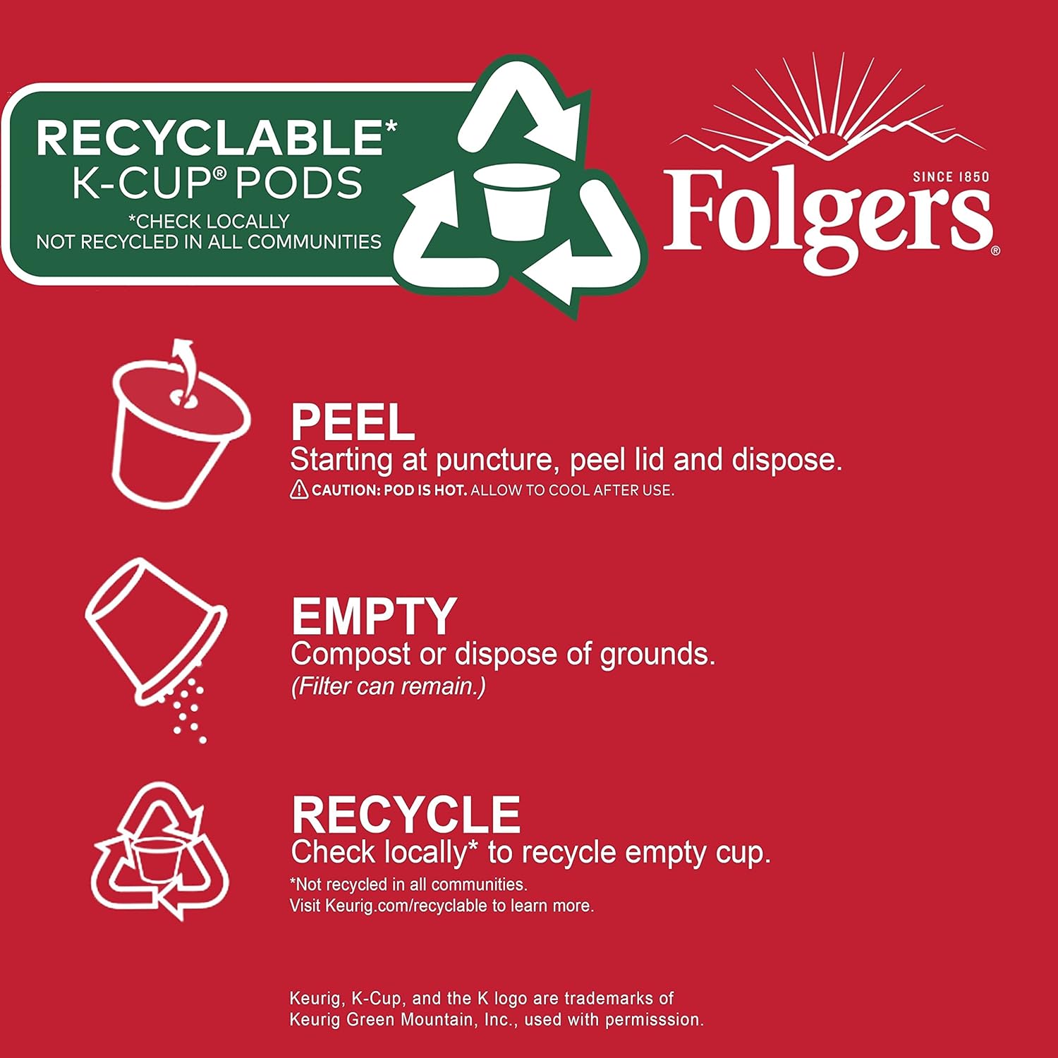 Folgers Classic Roast Coffee, Medium Roast, K Cup Pods for Keurig Coffee - View 5