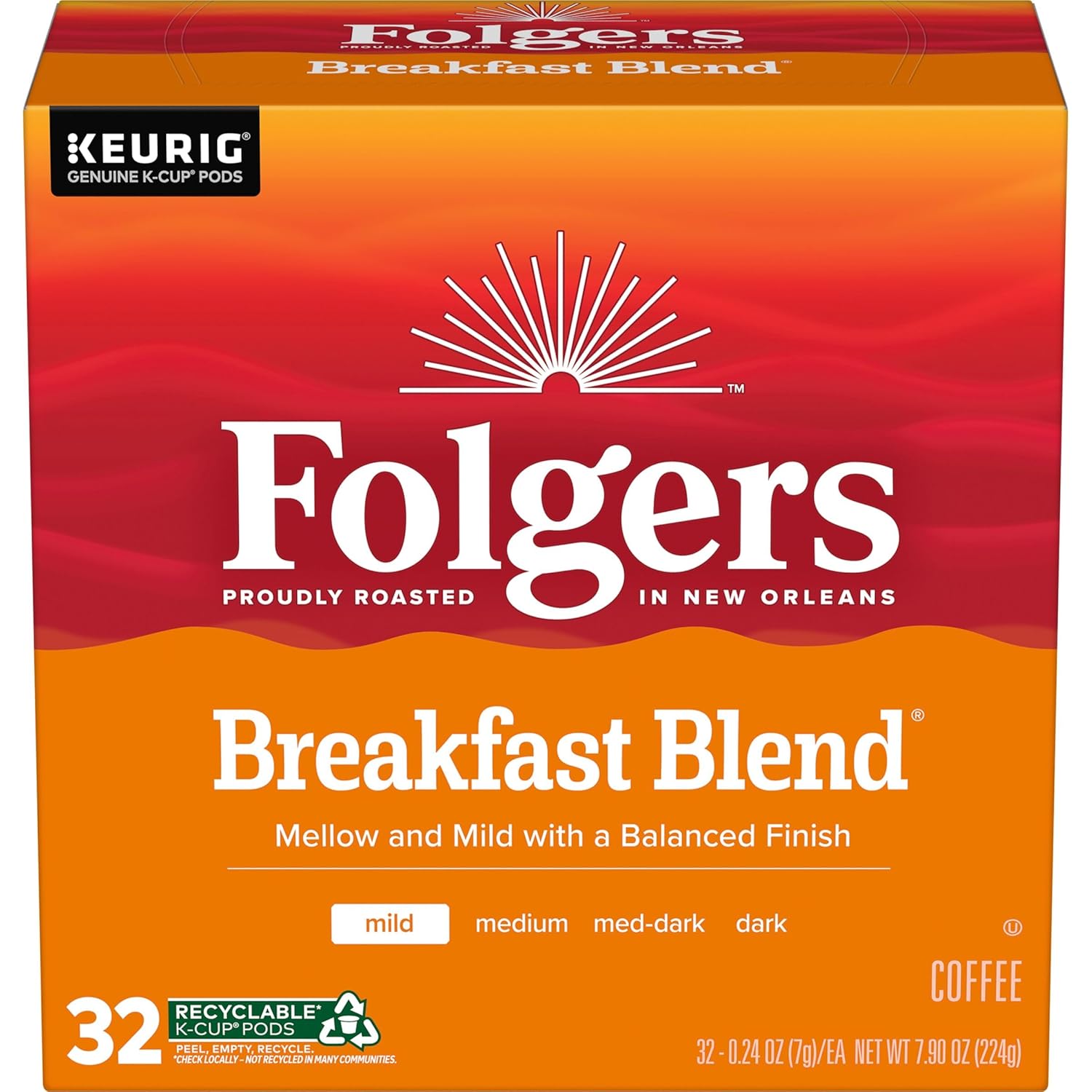 Folgers K Cups Folgers Breakfast Blend Mild Roast Coffee, 128 Keurig K-Cup Pods - View 3