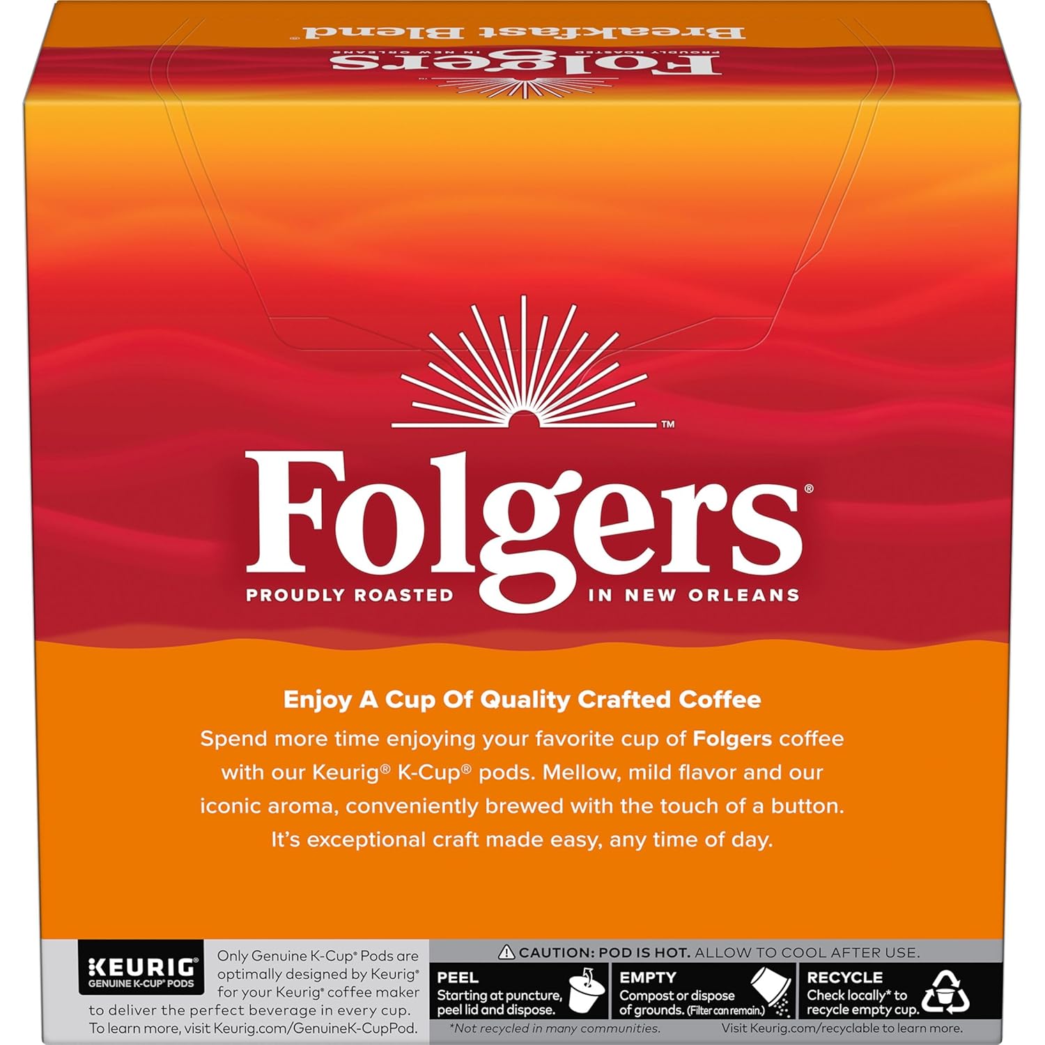 Folgers K Cups Folgers Breakfast Blend Mild Roast Coffee, 128 Keurig K-Cup Pods - View 5