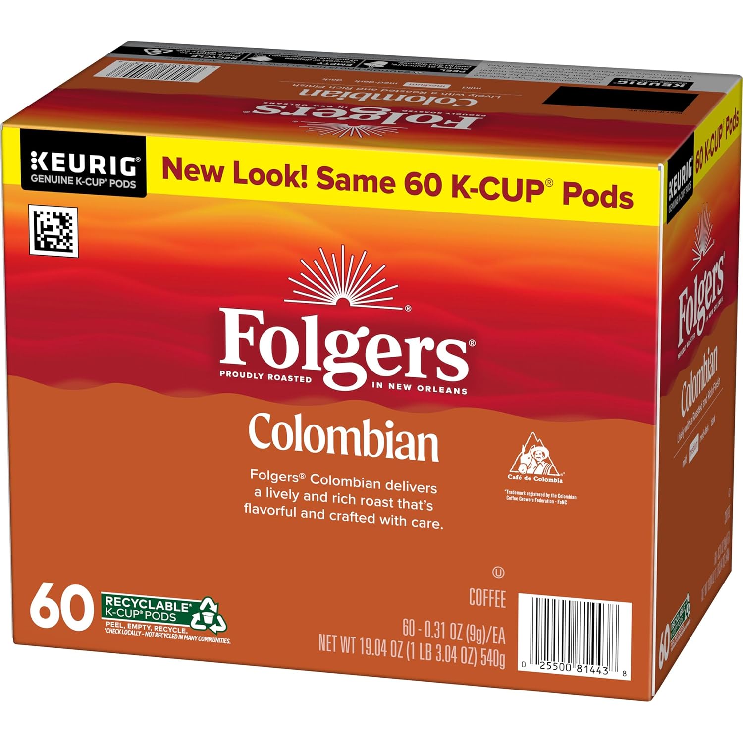Folgers Colombian Coffee, Medium Roast, Keurig K-Cup Pods, 10 Count Box (Pack - View 5