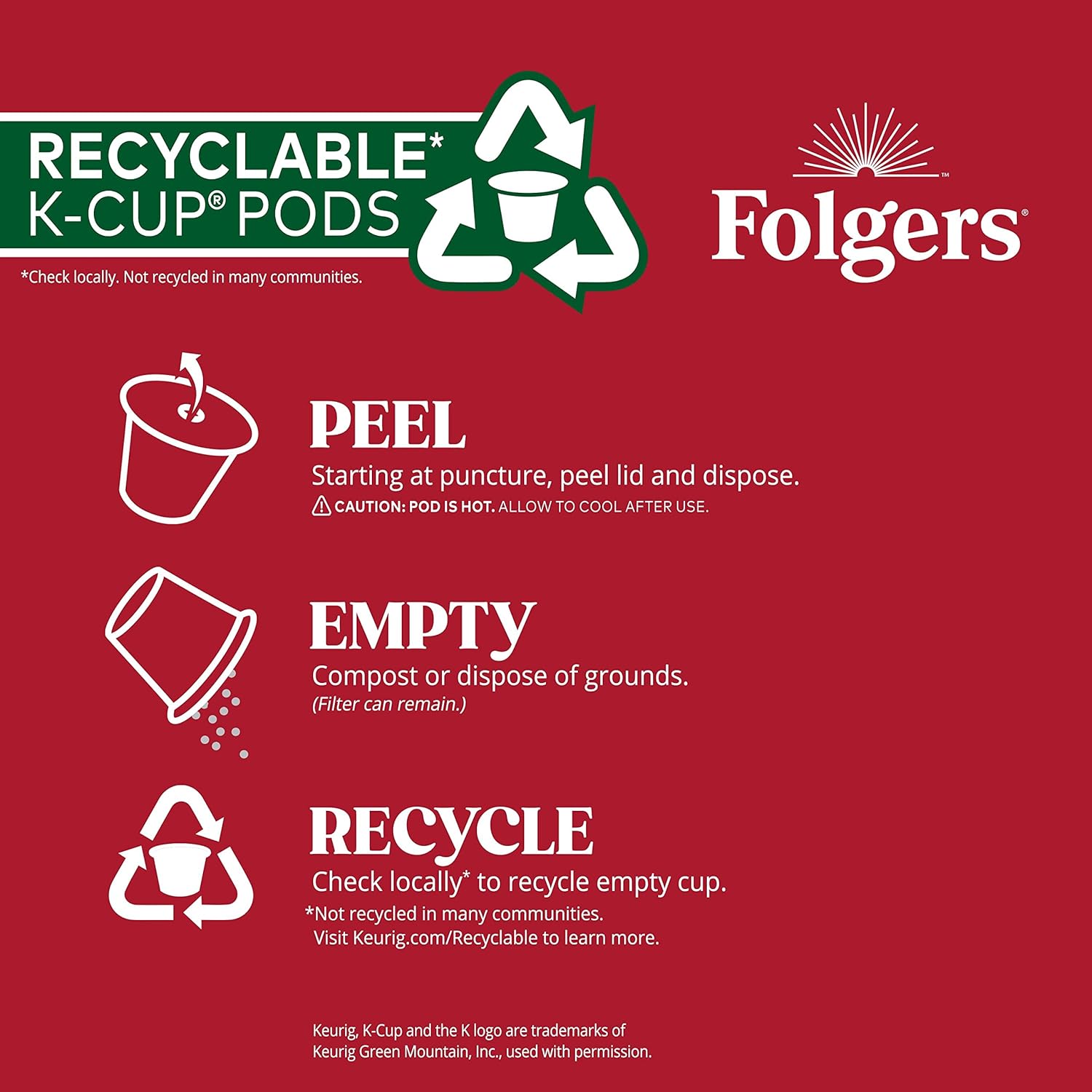 Folgers Classic Roast, Medium Roast Coffee, Keurig K-Cup Pods, 32 Count Boxes - View 6