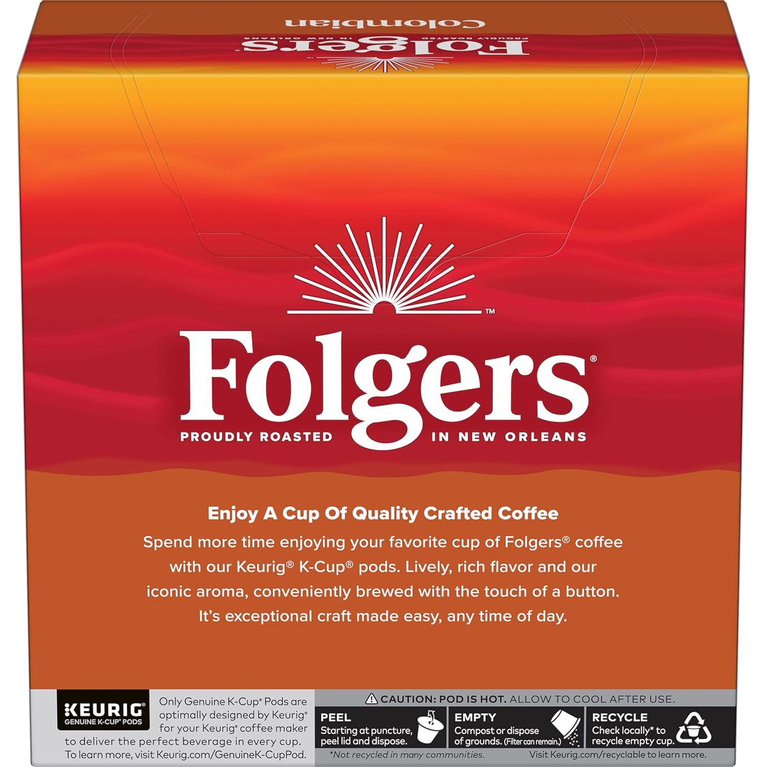 Folgers Colombian Coffee, Medium Roast, Keurig K-Cup Pods, 32 Count Boxes (Pack - View 4