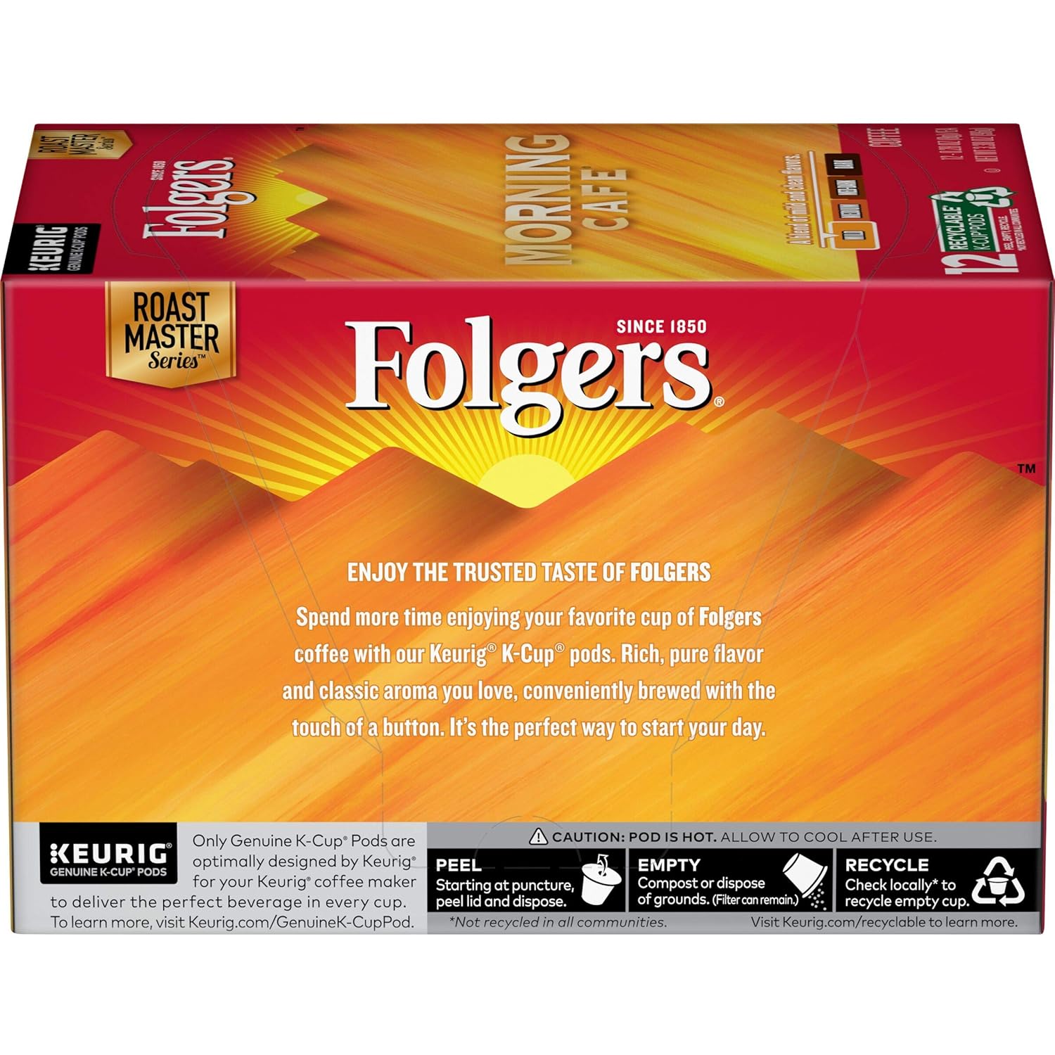 Folgers Morning Café Mild Roast Coffee, 72 Keurig K-Cup Pods - View 3