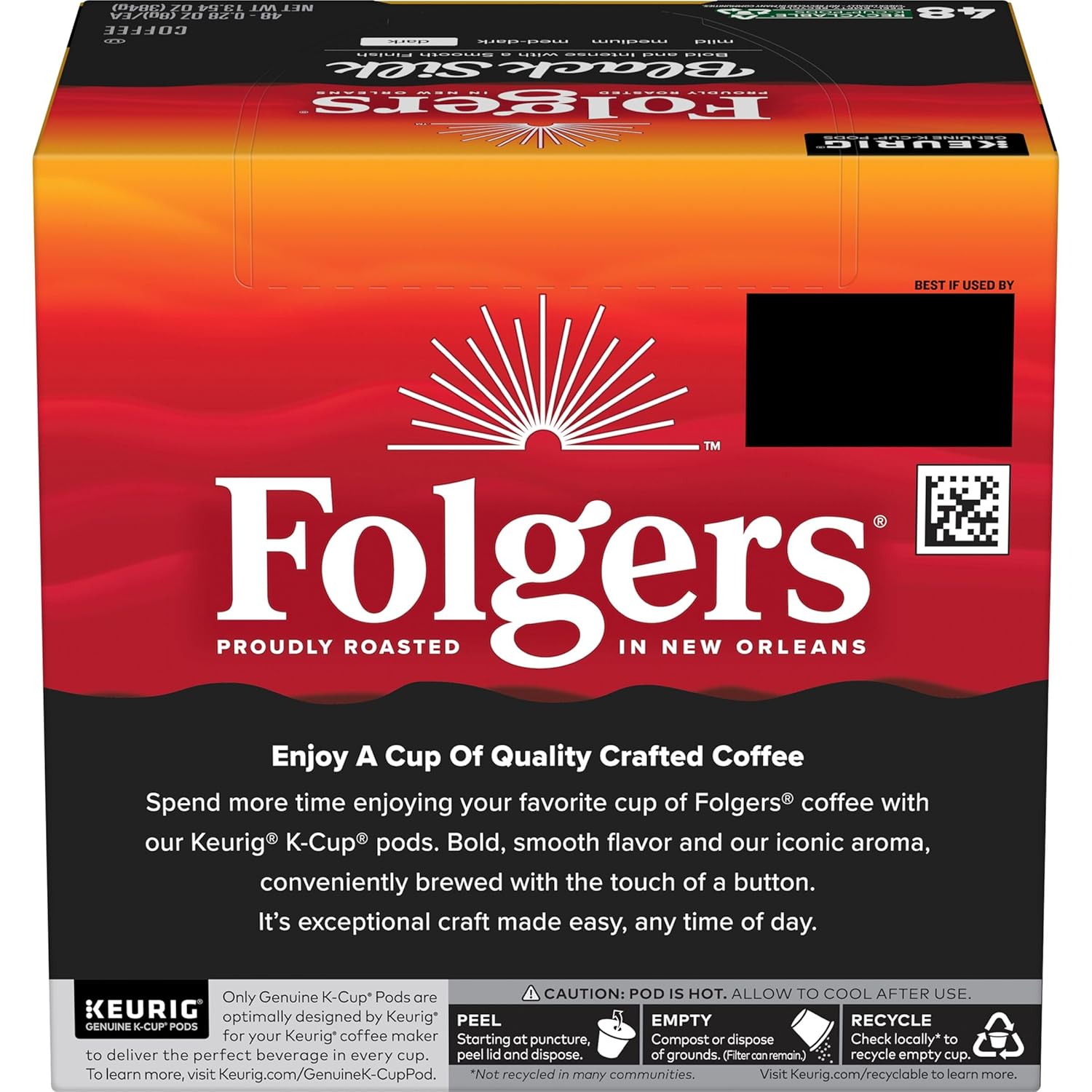 Folgers Black Silk Dark Roast Coffee, 192 Keurig K-Cup Pods - View 4
