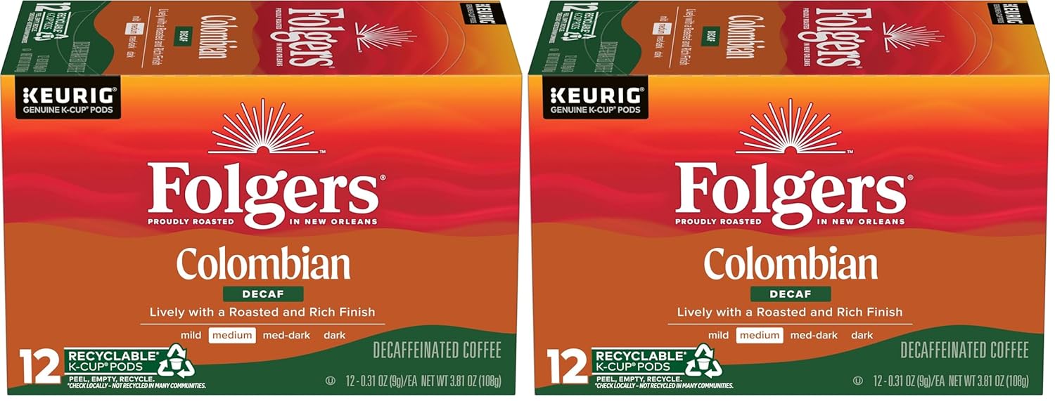 Folgers 100 Colombian Decaf Medium Roast Coffee Keurig KCup Pods, Lively - View 2