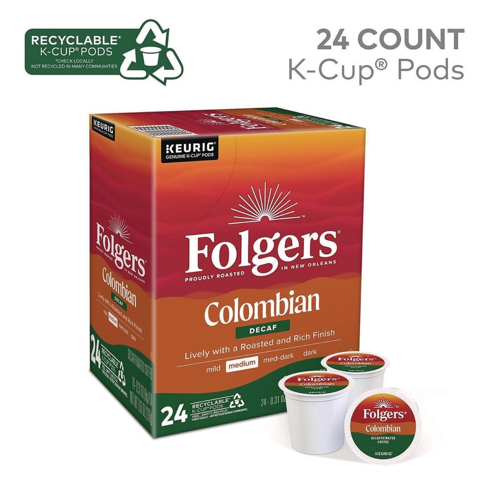 Folgers 100 percent Colombian Decaf K-Cups for Keurig brewers, 24 Count - View 3