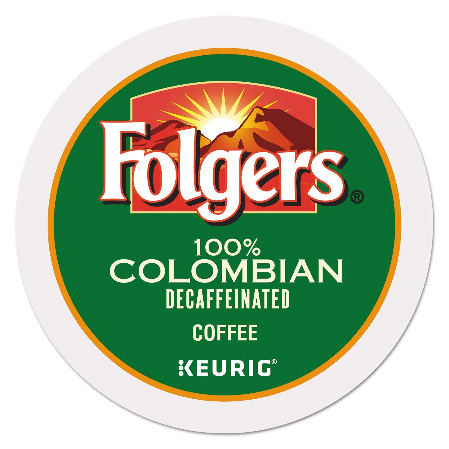 Folgers 100 Percent Colombian Decaf Single Serve K-cup Pods For Keurig brewers,