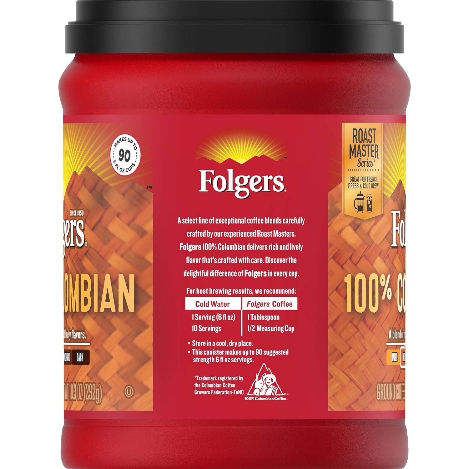 Folgers 100% Colombian Medium Roast Ground Coffee, 10.3 Ounces - View 6