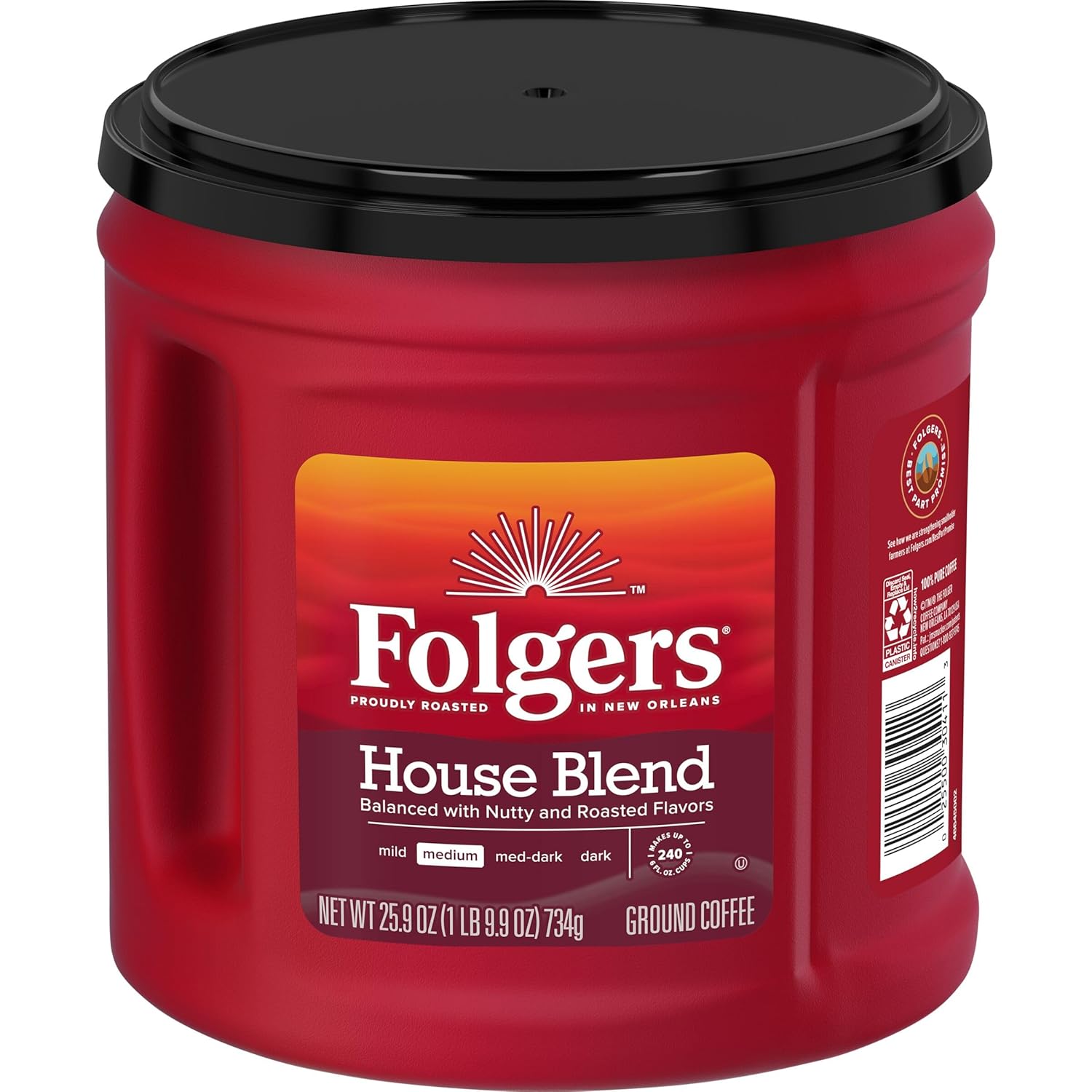 Folgers House Blend Medium Roast Ground Coffee, 25.9 Ounce (Pack of 6) - View 5