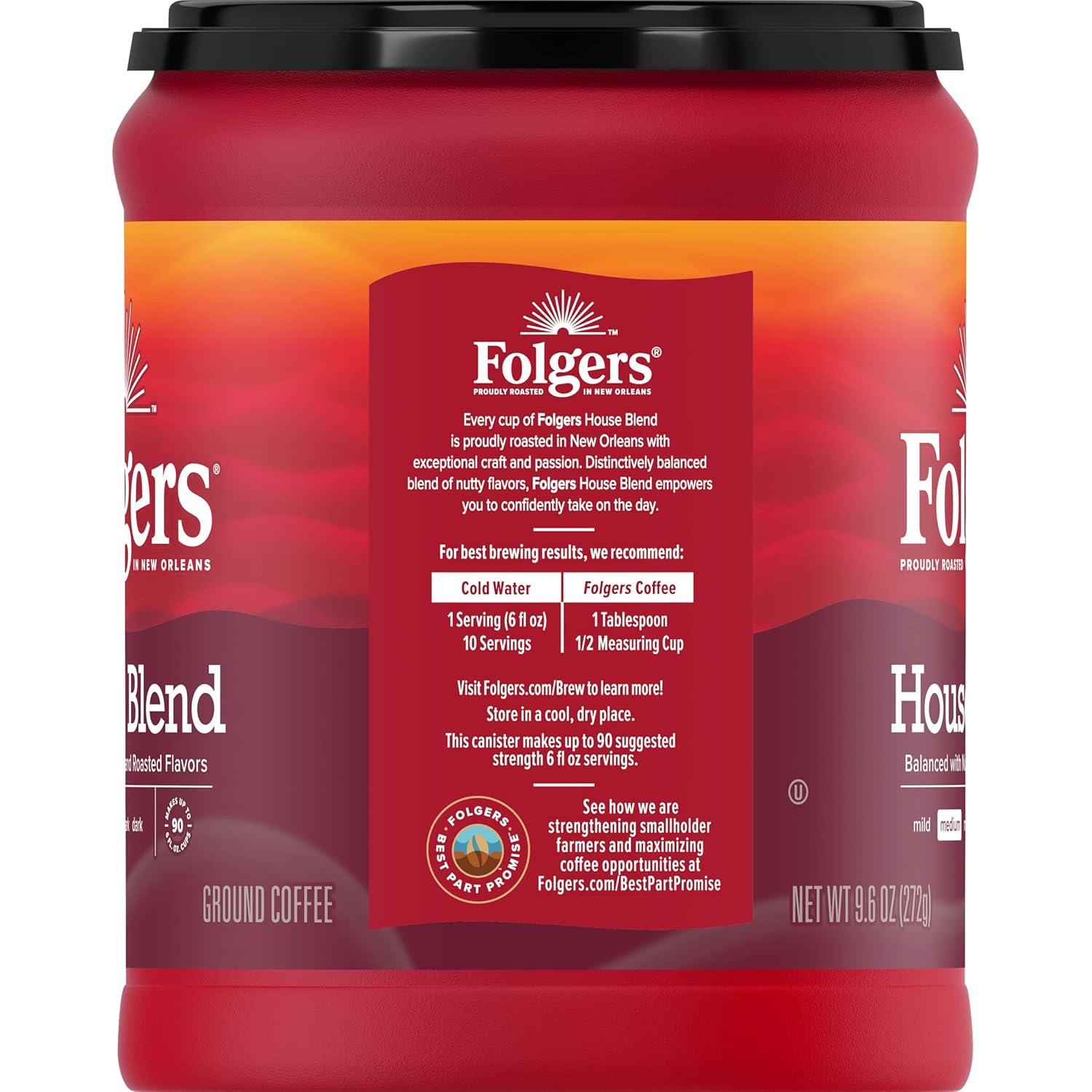 Folgers House Blend Ground Coffee, Medium Roast, 9.6 Ounce - View 5