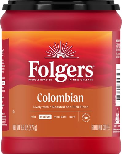 Folgers 100% Colombian Coffee, Medium Roast Ground Coffee, 9.6 Ounce Canister - View 3