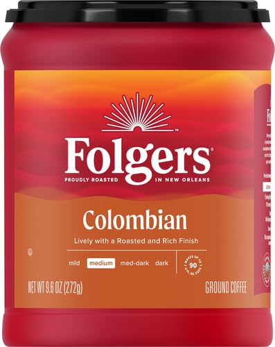Folgers 100% Colombian Coffee, Medium Roast Ground Coffee, 9.6 Ounce Canister - View 4