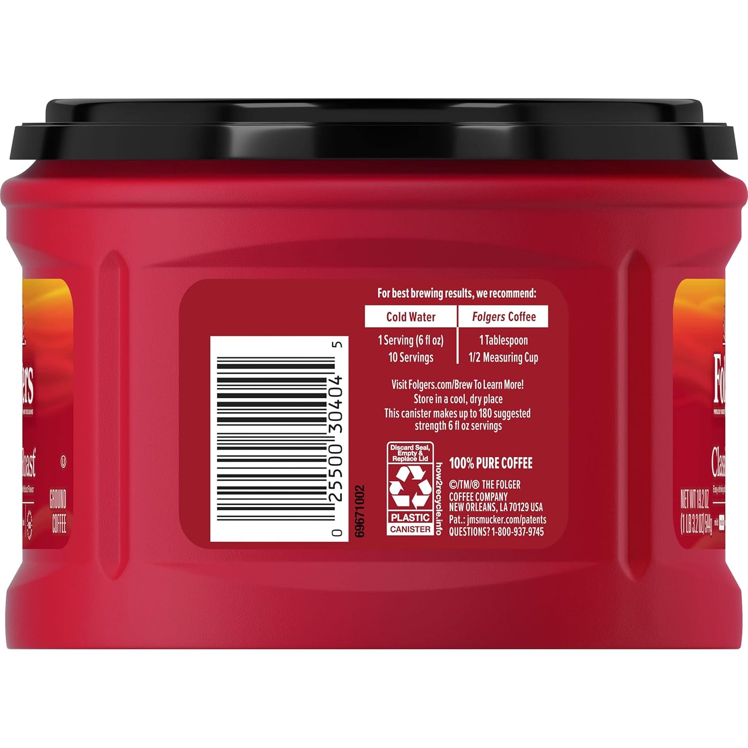 Folgers Classic Roast Medium Roast Ground Coffee, 19.2 Ounces (Pack of 6) - View 4