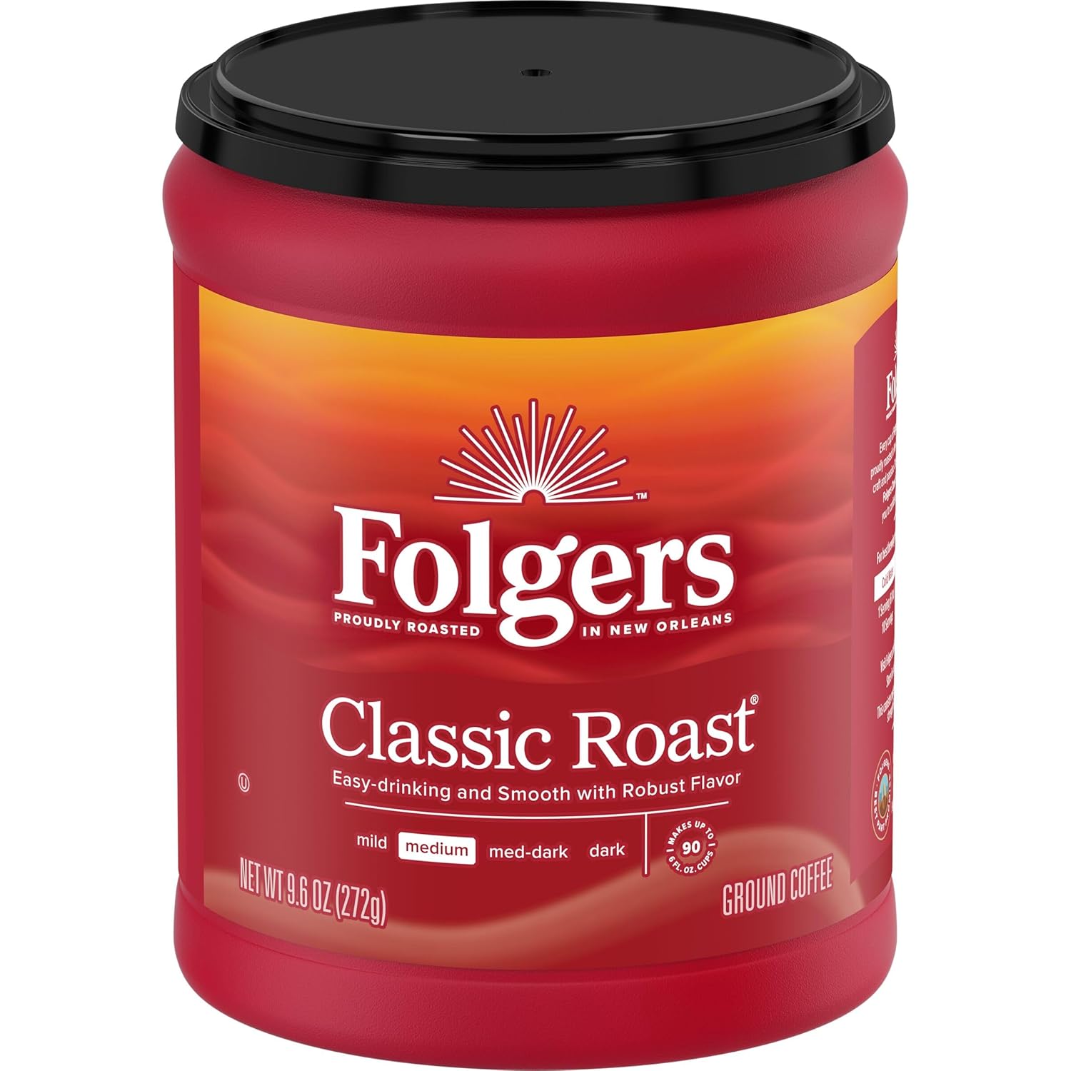 Folgers Classic Roast Medium Roast Ground Coffee, 9.6 Ounce (Pack of 2) - View 4