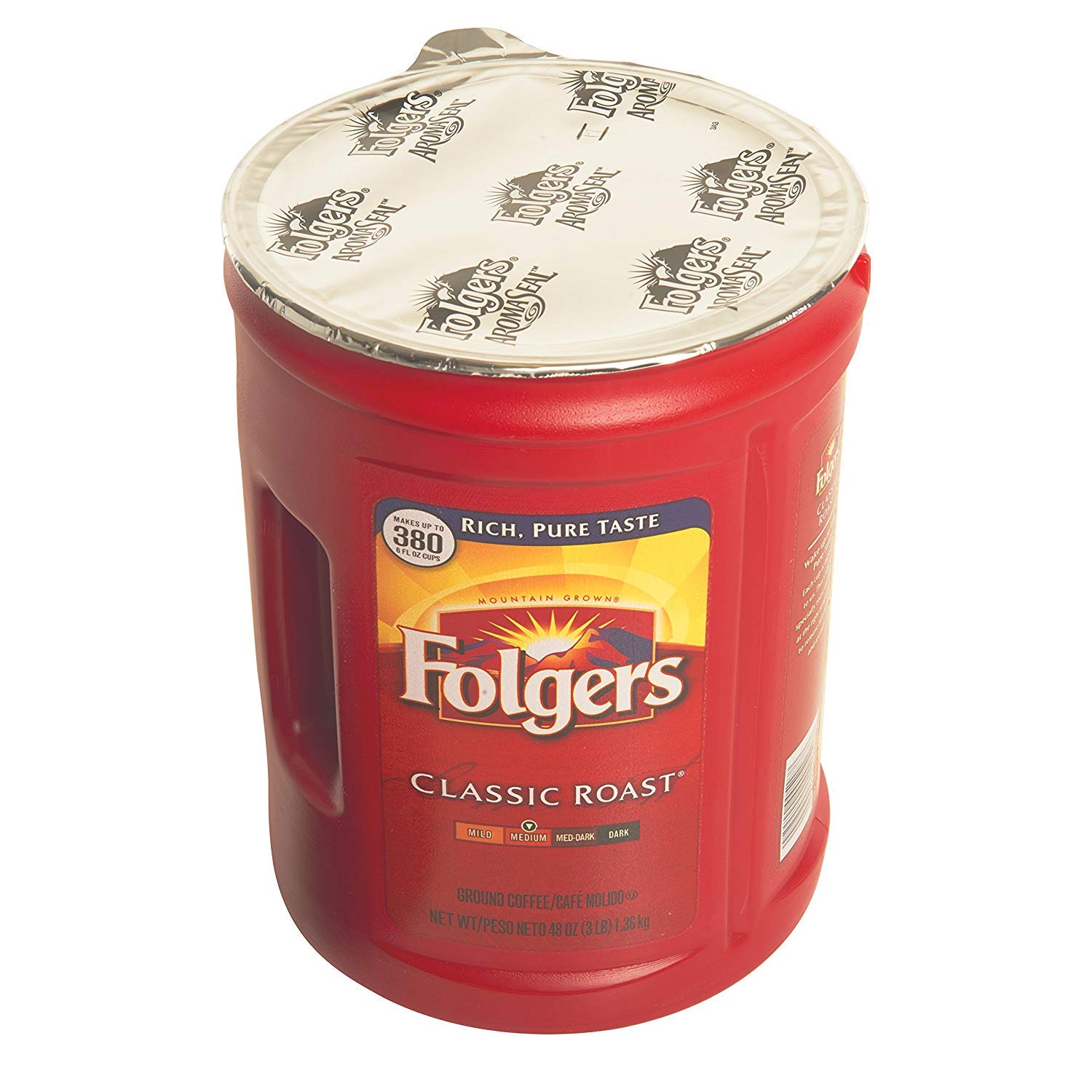 Folgers, Classic Medium Roast Coffee, 48 oz, 4 Cans - View 3