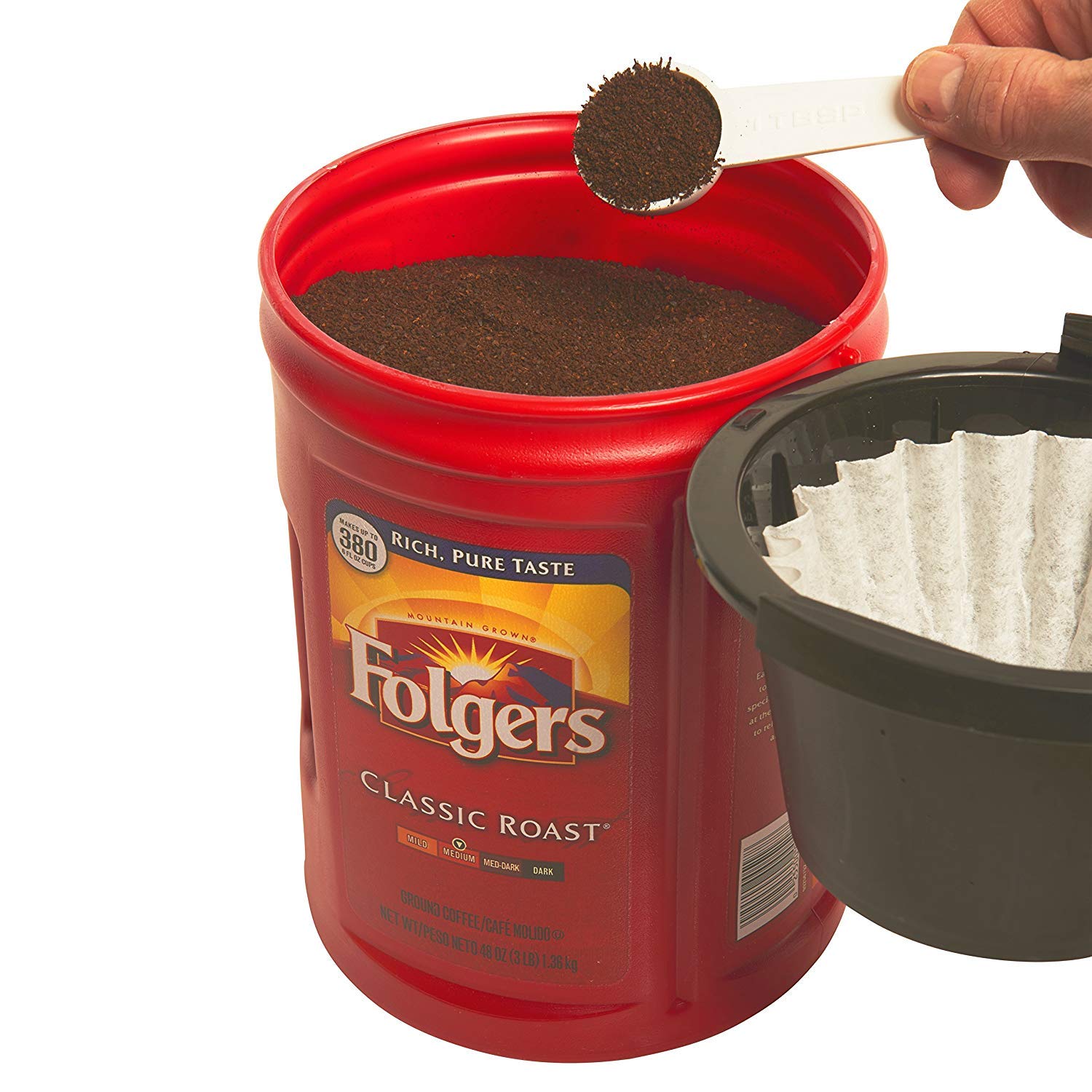 Folgers, Classic Medium Roast Coffee, 48 oz, 4 Cans - View 4