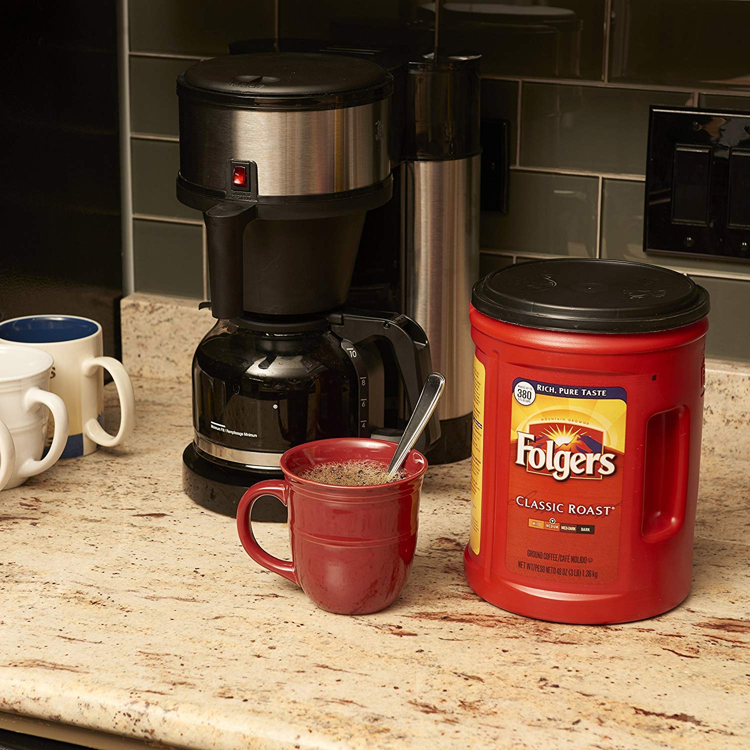 Folgers, Classic Medium Roast Coffee, 48 oz, 4 Cans - View 5
