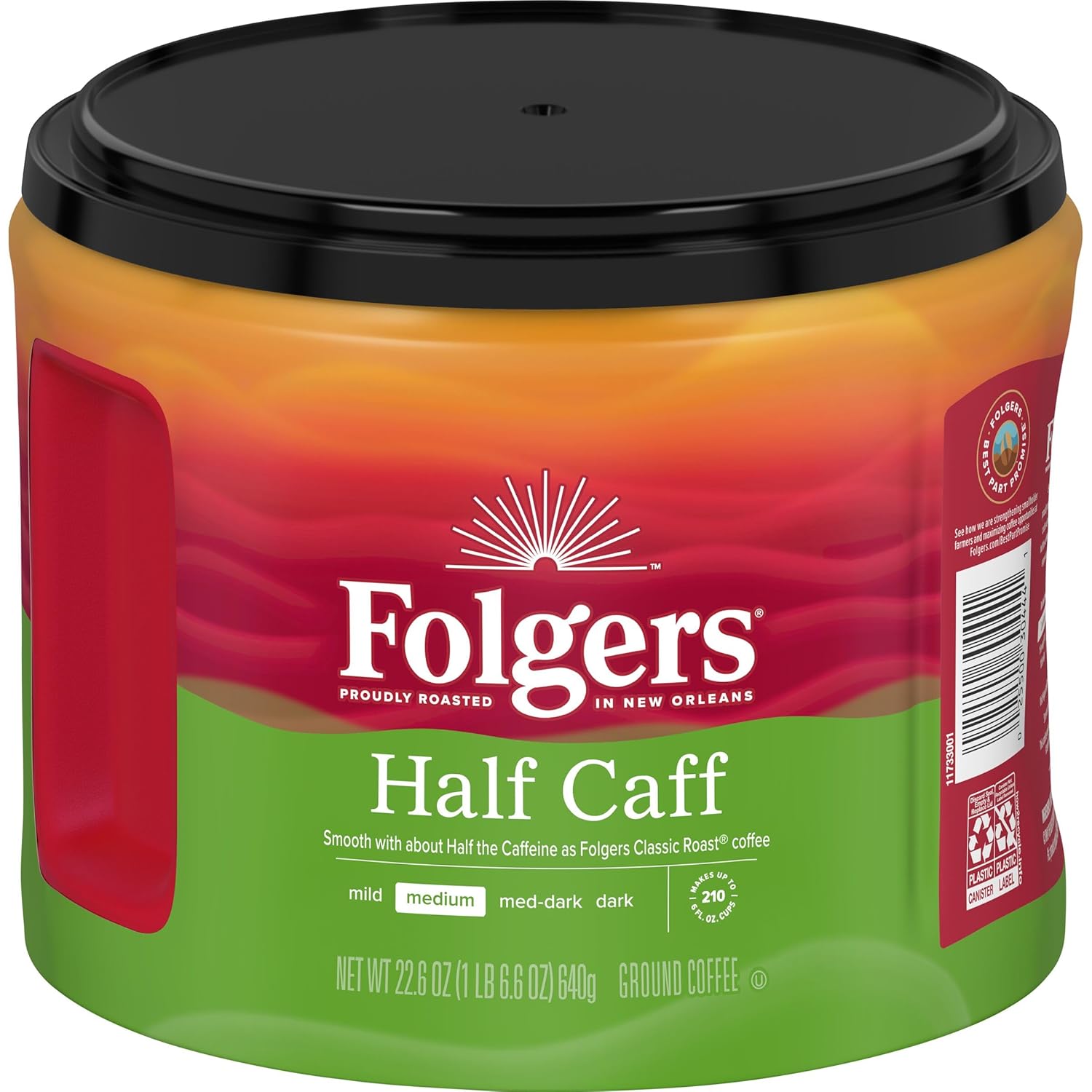 Folgers Half-Caff Medium Roast Ground Coffee, 22.6 Ounce (Pack of 6) - View 4
