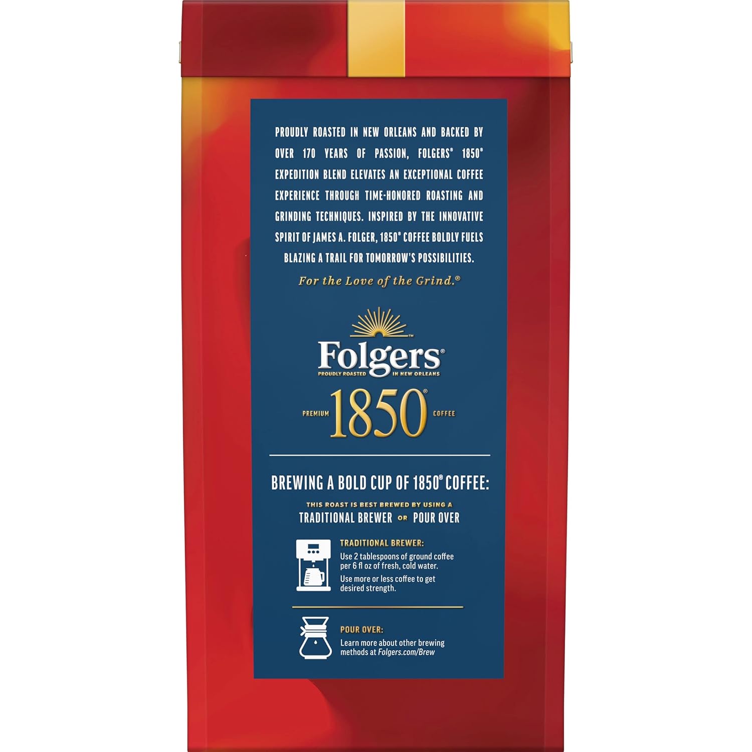 Folgers 1850 Expedition Blend Medium Roast Ground Coffee, 12 Ounce - View 2
