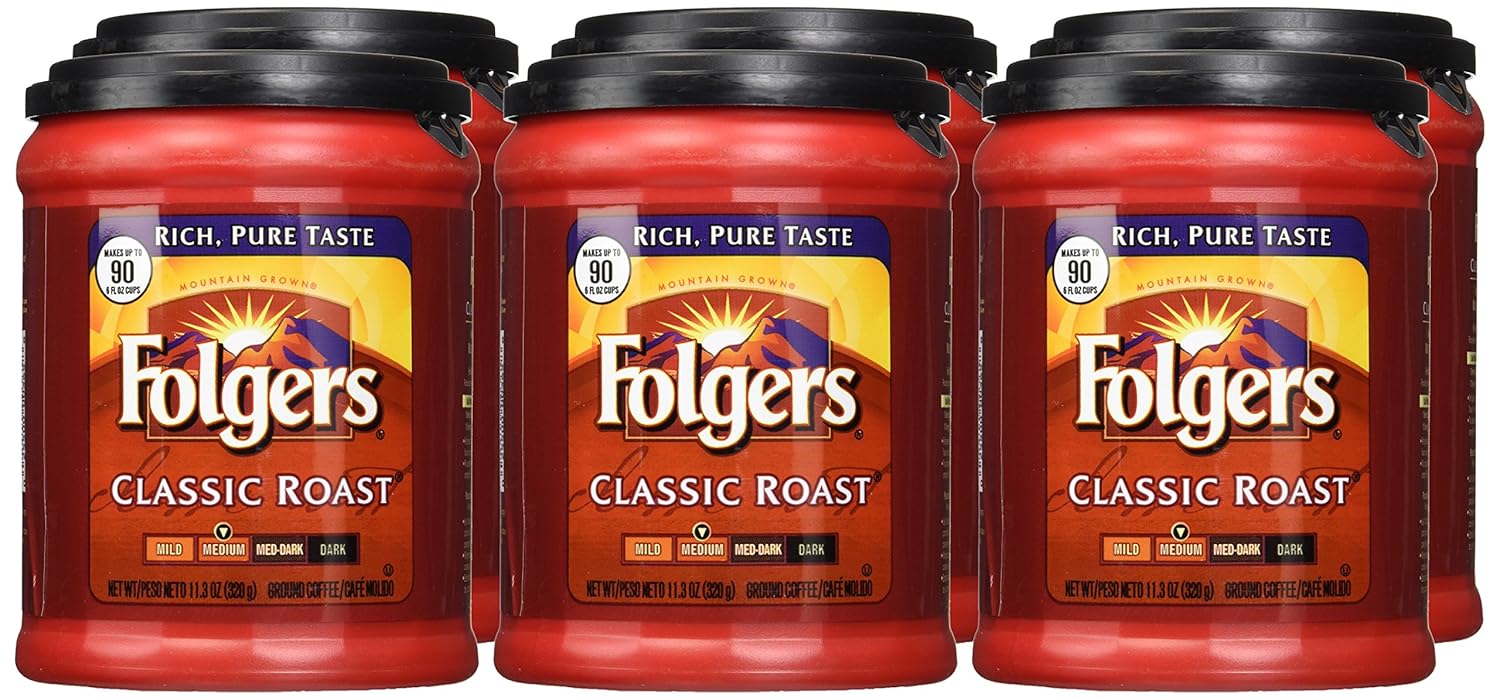 Folgers Classic Roast Medium Ground Coffee 11.3 oz (Pack of 6) - View 5