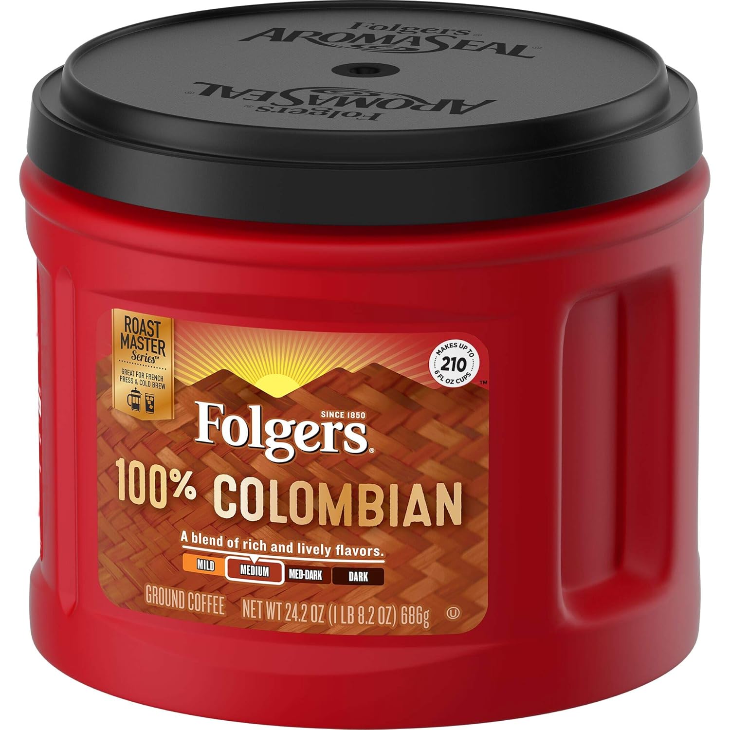 Folgers 100% Colombian Medium Roast Ground Coffee, 24.2 Ounces - View 5