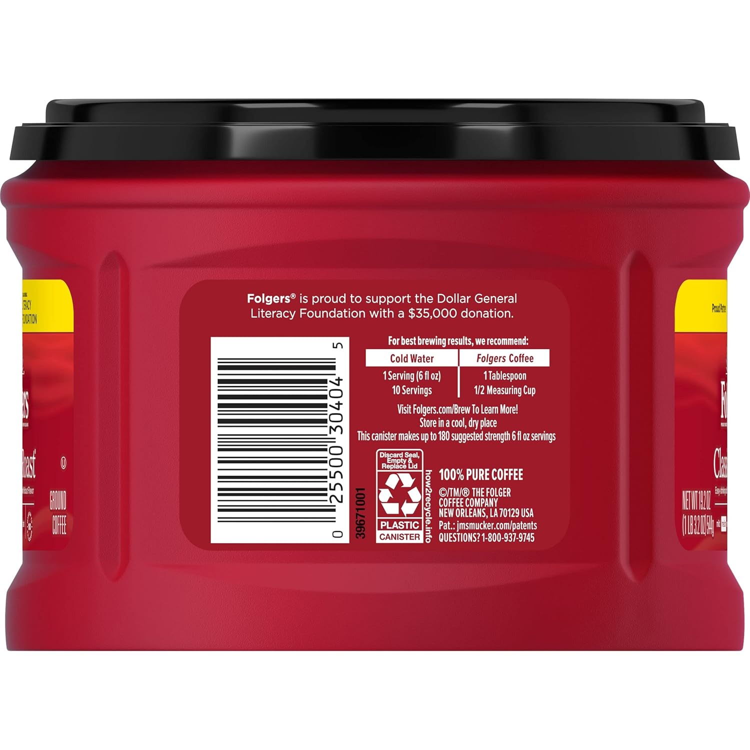 Folgers Classic Roast Ground Coffee, Medium Roast Coffee, 19.2 Ounce Canister - View 3