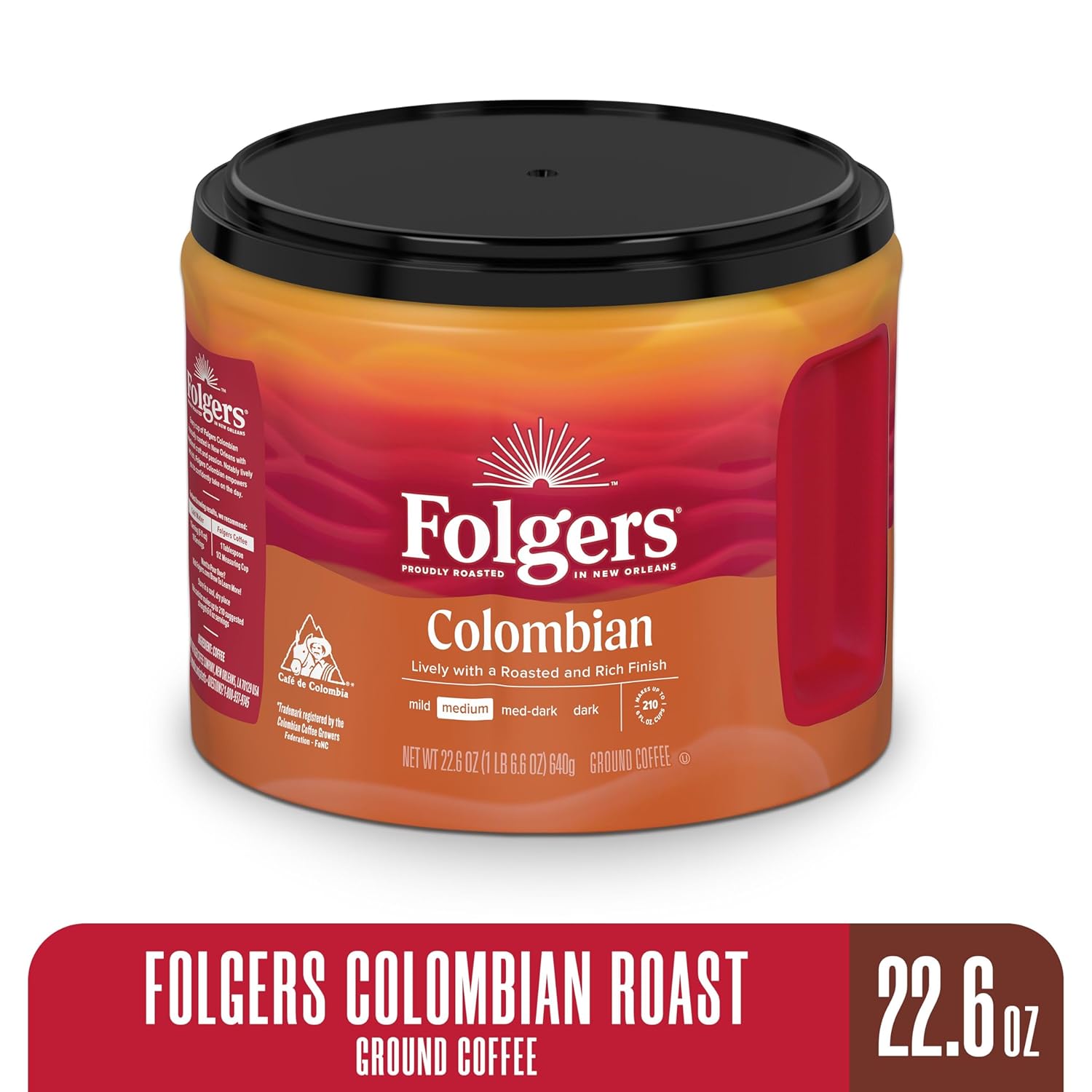 Folgers Colombian Medium Roast Ground Coffee, 22.6 Ounce - View 3