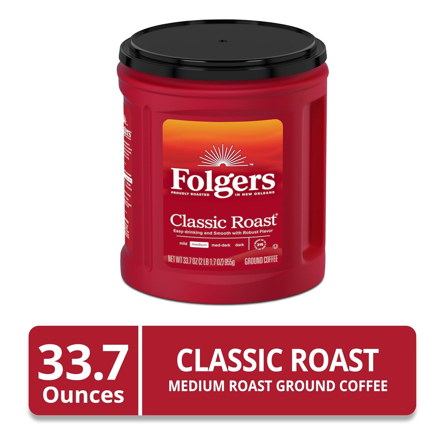 Folgers Classic Roast Ground Coffee, 33.7 Ounce - View 2