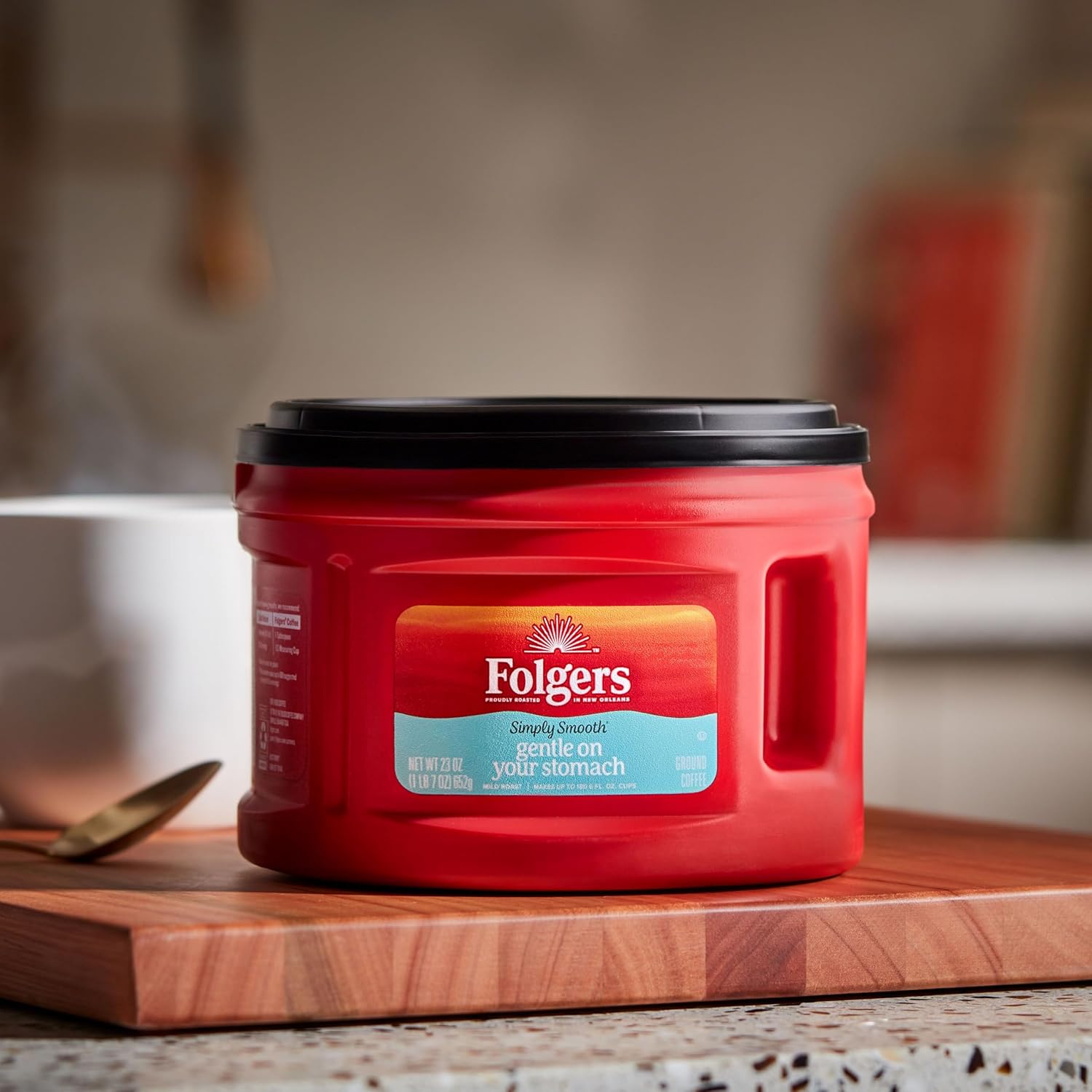 Folgers Simply Smooth Mild Roast Ground Coffee, 23 Ounce (Pack of 6), Gentle on - View 3