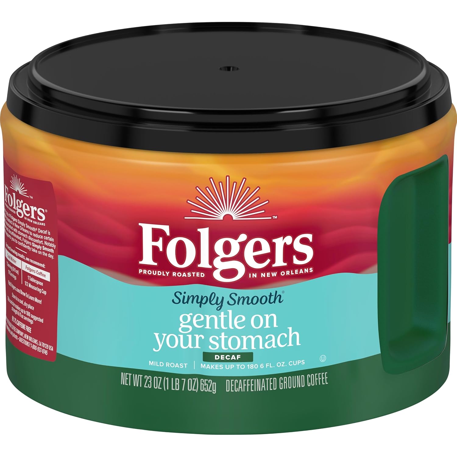 Folgers Simply Smooth Decaf Mild Roast Ground Coffee, 23 Ounces (Pack of 6) - View 3