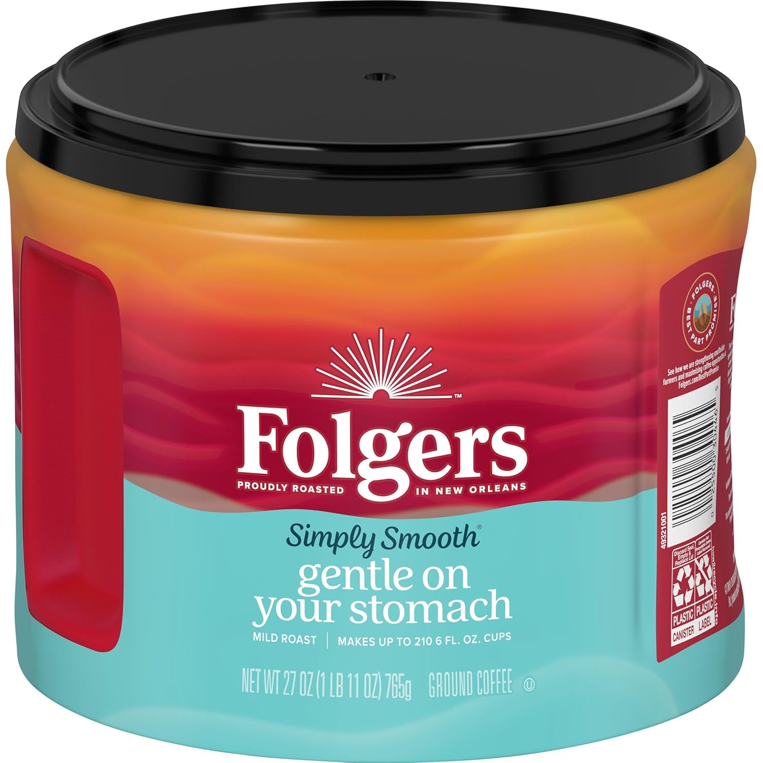 Folgers Simply Smooth Ground Coffee, Mild Roast, 27 Oz. Canister - View 3