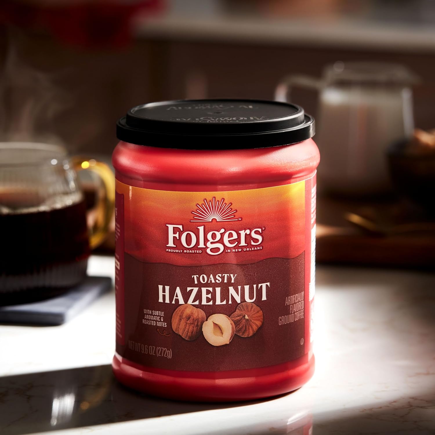 Folgers Toasty Hazelnut Flavored Ground Coffee, 9.6 Ounce - View 5
